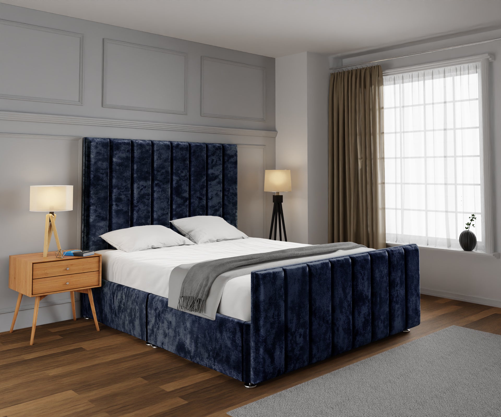 Amelia Petite Line Open Storage Bed Set With Footboard