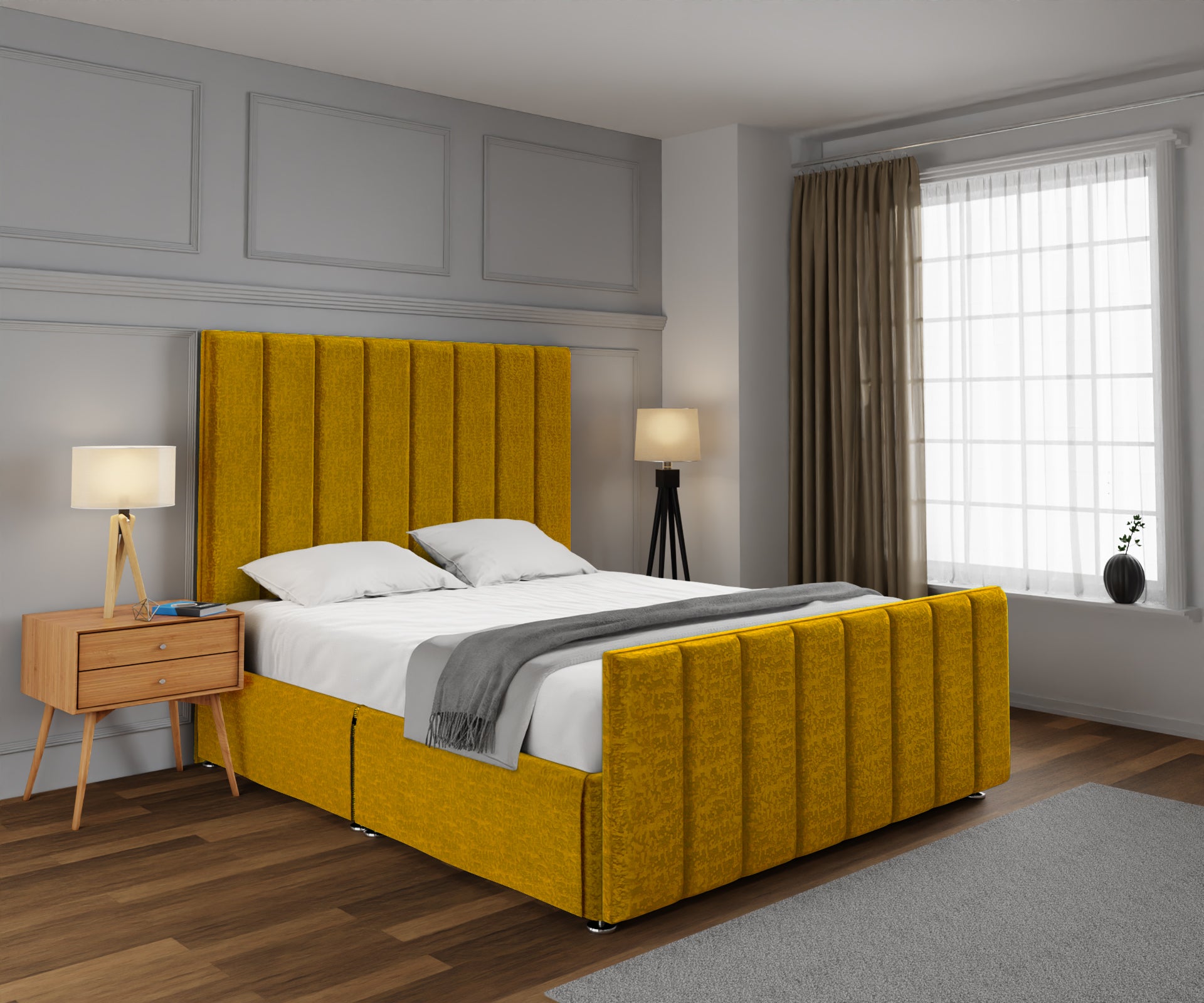 Amelia Petite Line Open Storage Bed Set With Footboard