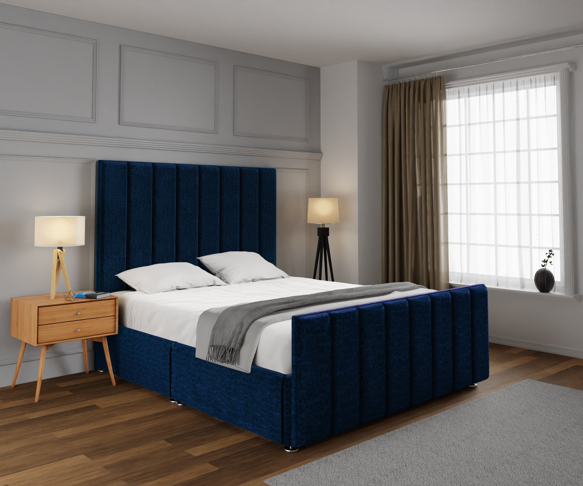 Amelia Petite Line Open Storage Bed Set With Footboard