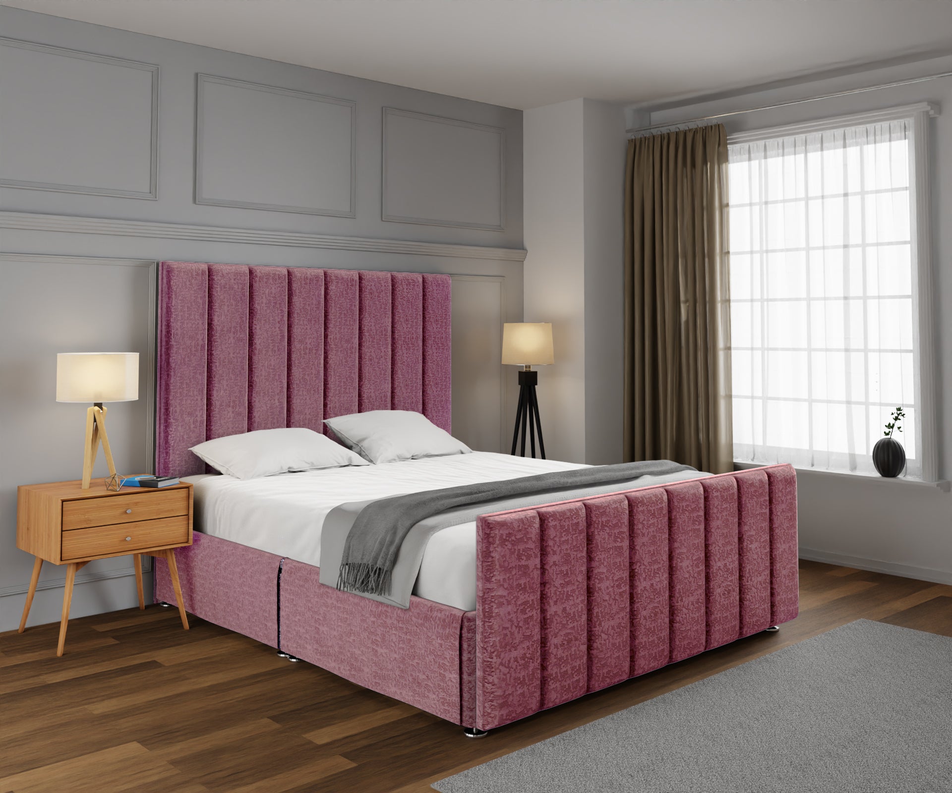 Amelia Petite Line Open Storage Bed Set With Footboard
