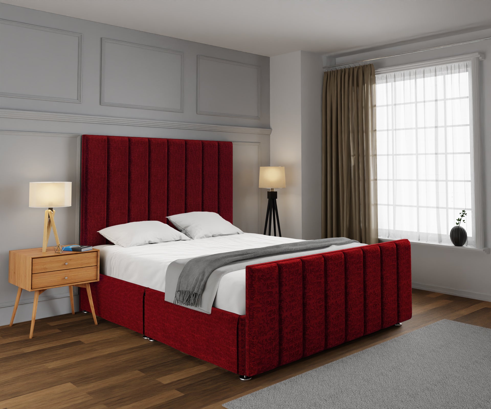 Amelia Petite Line Open Storage Bed Set With Footboard