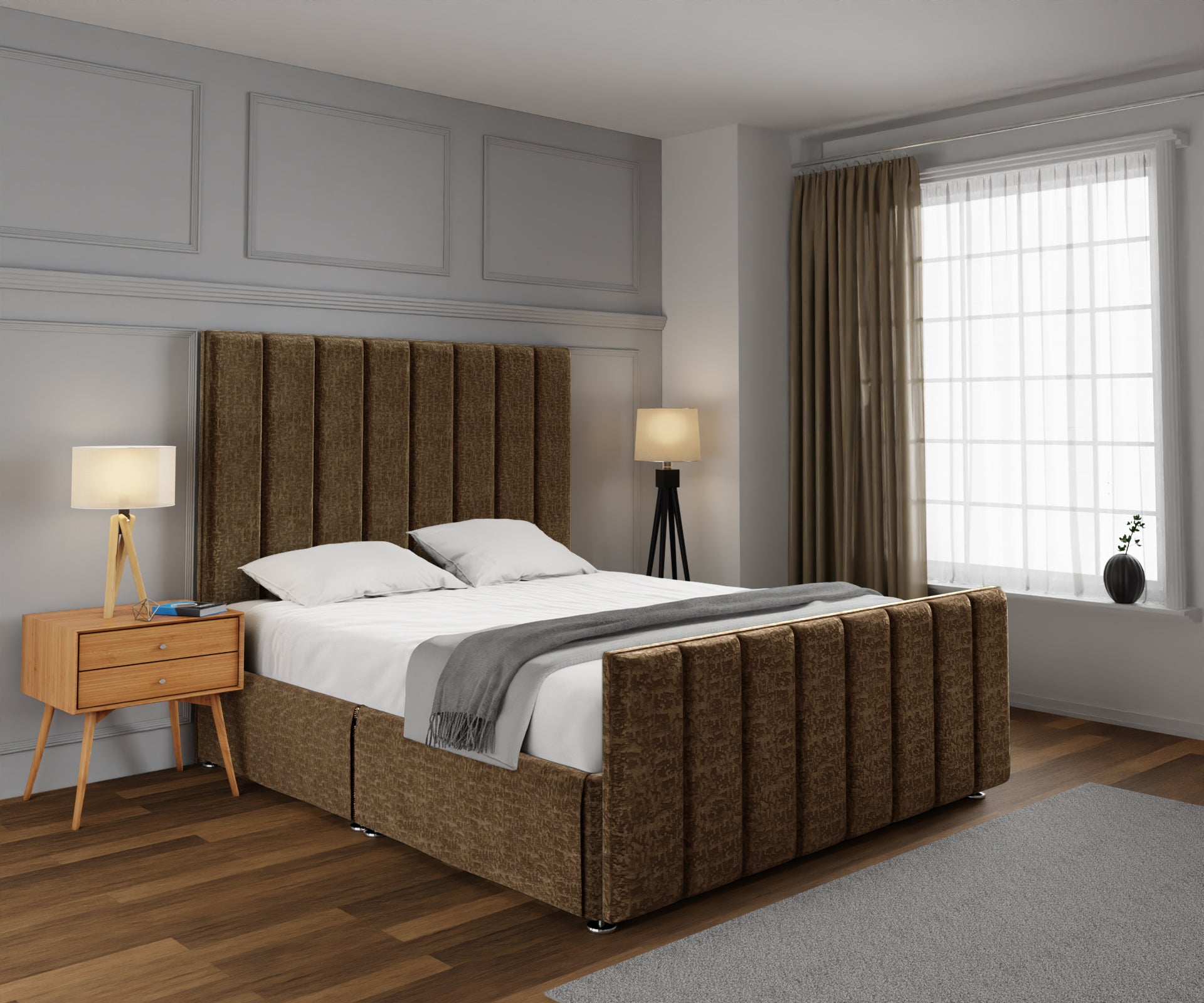 Amelia Petite Line Open Storage Bed Set With Footboard
