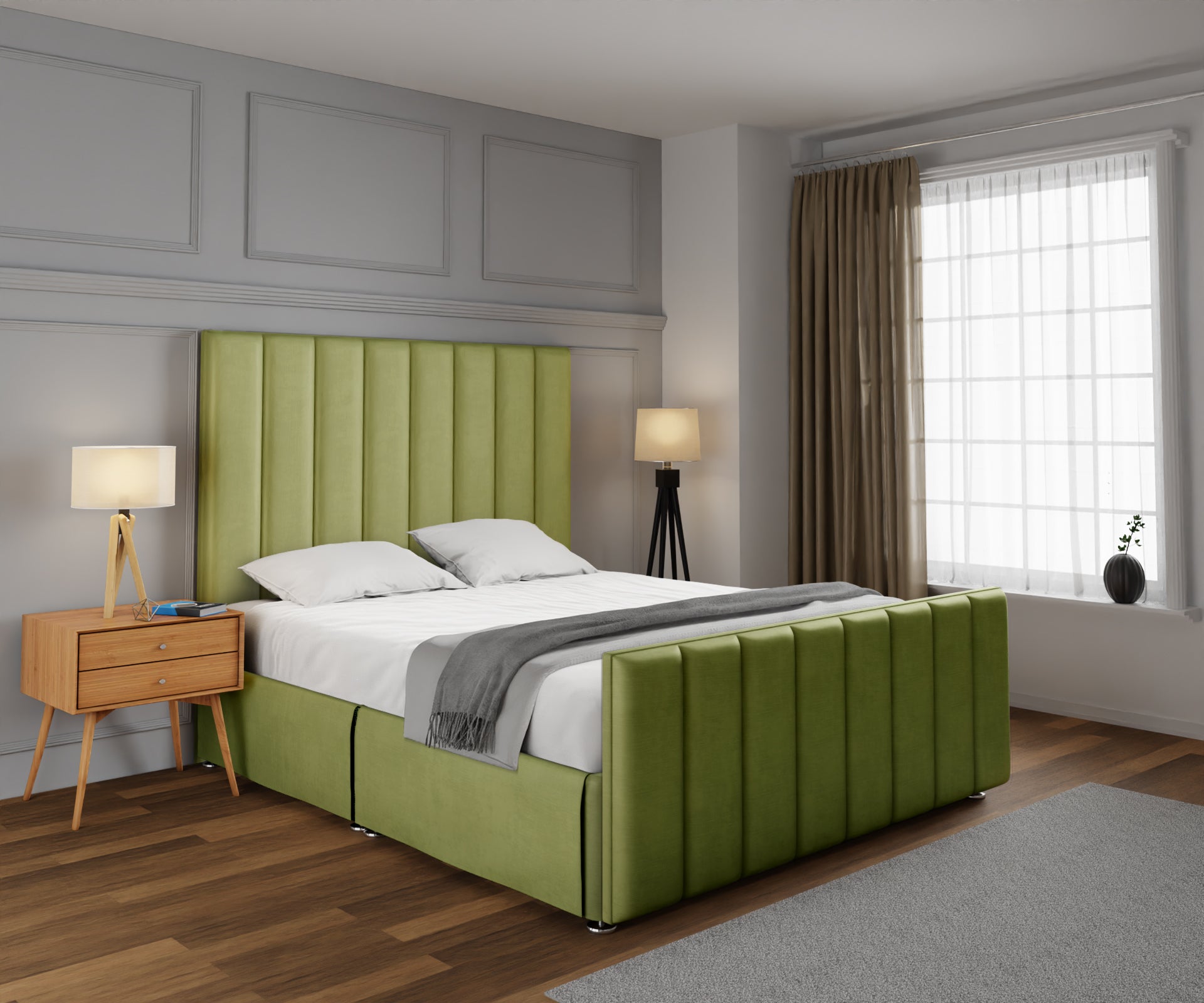 Amelia Petite Line Open Storage Bed Set With Footboard