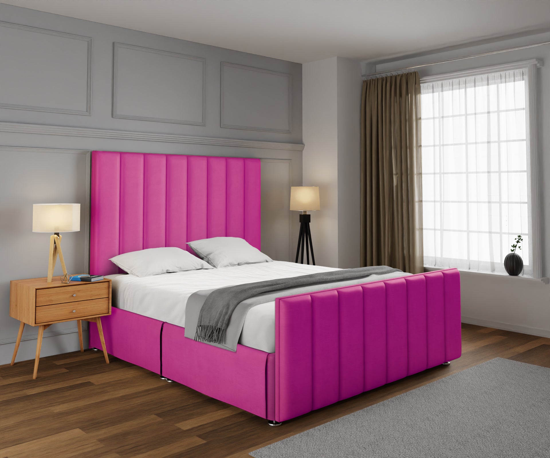 Amelia Petite Line Open Storage Bed Set With Footboard