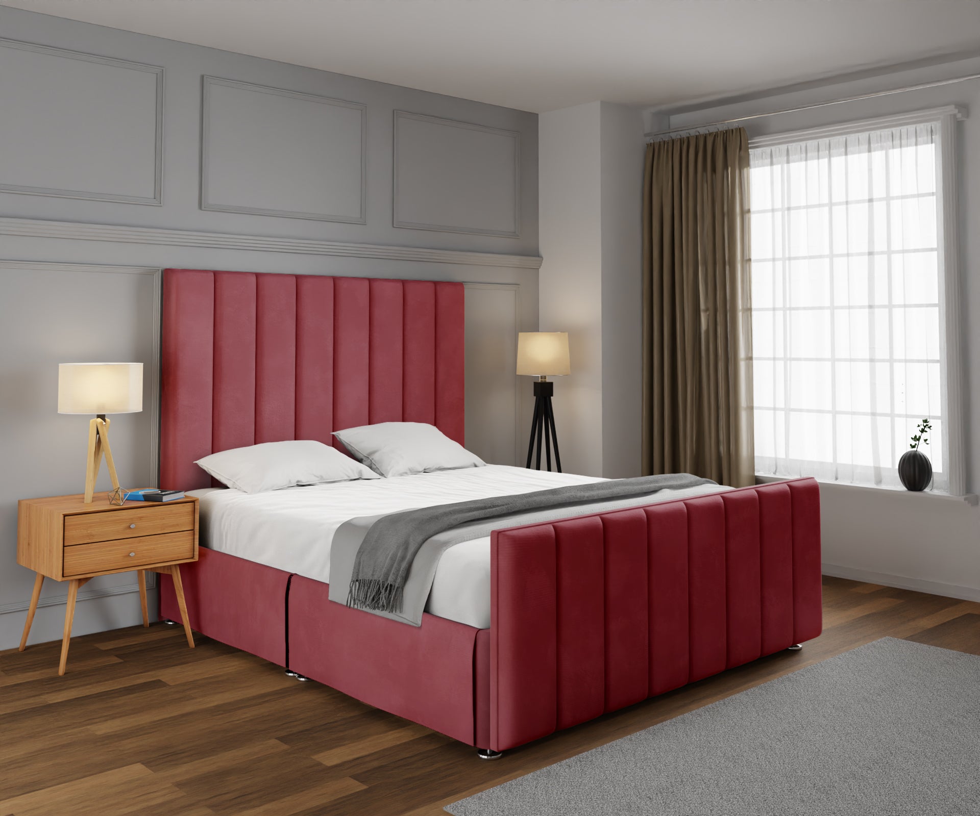 Amelia Petite Line Open Storage Bed Set With Footboard