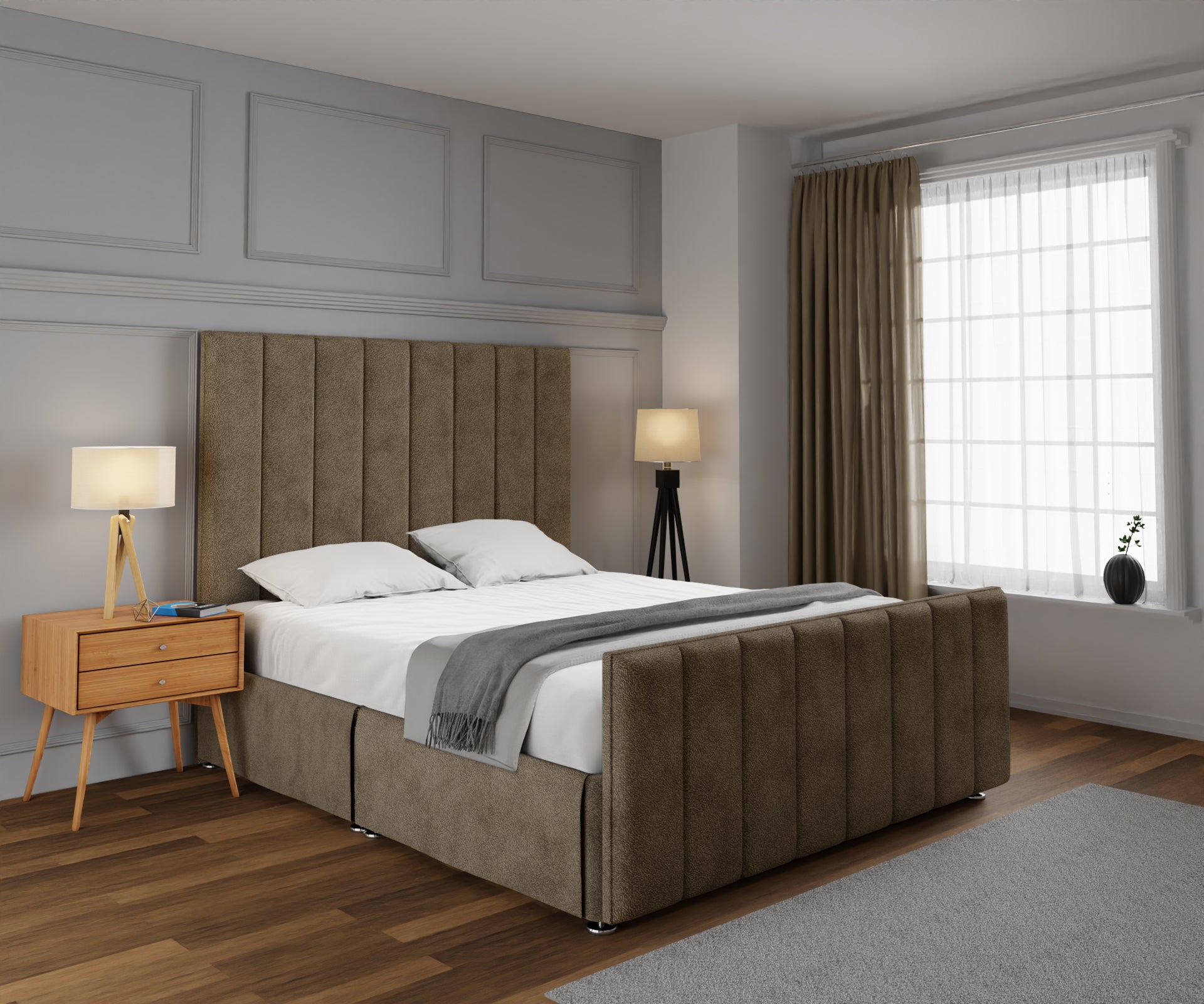 Amelia Petite Line Open Storage Bed Set With Footboard