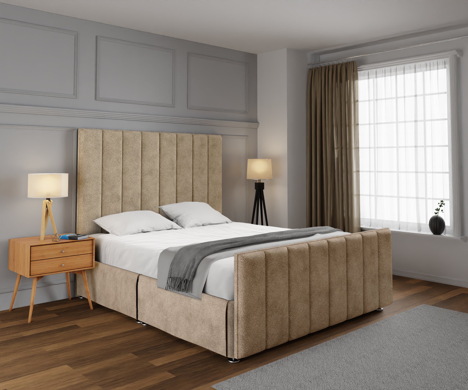 Amelia Petite Line Open Storage Bed Set With Footboard