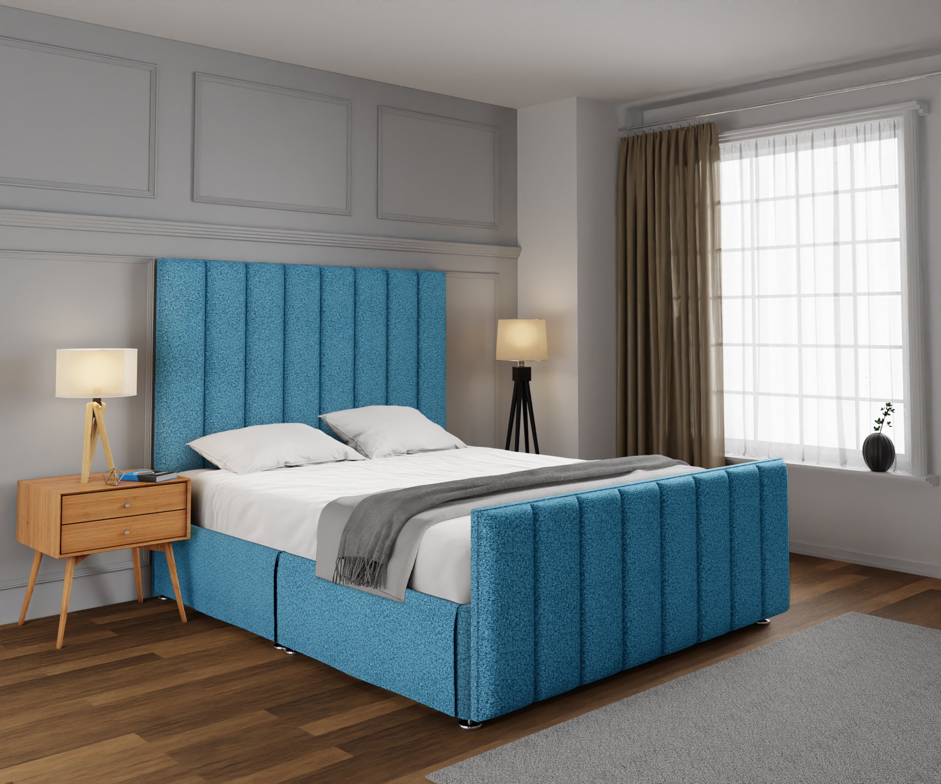 Amelia Petite Line Open Storage Bed Set With Footboard