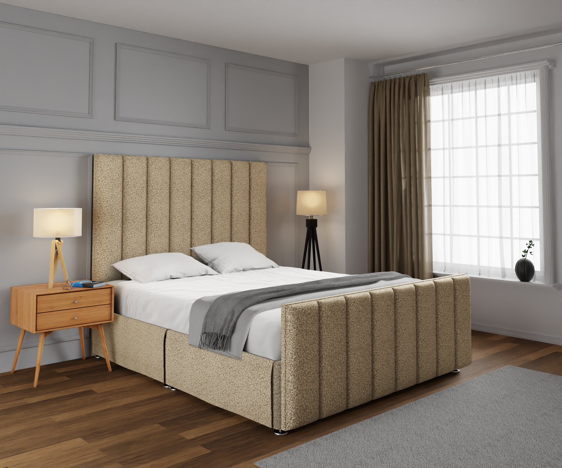 Amelia Petite Line Open Storage Bed Set With Footboard