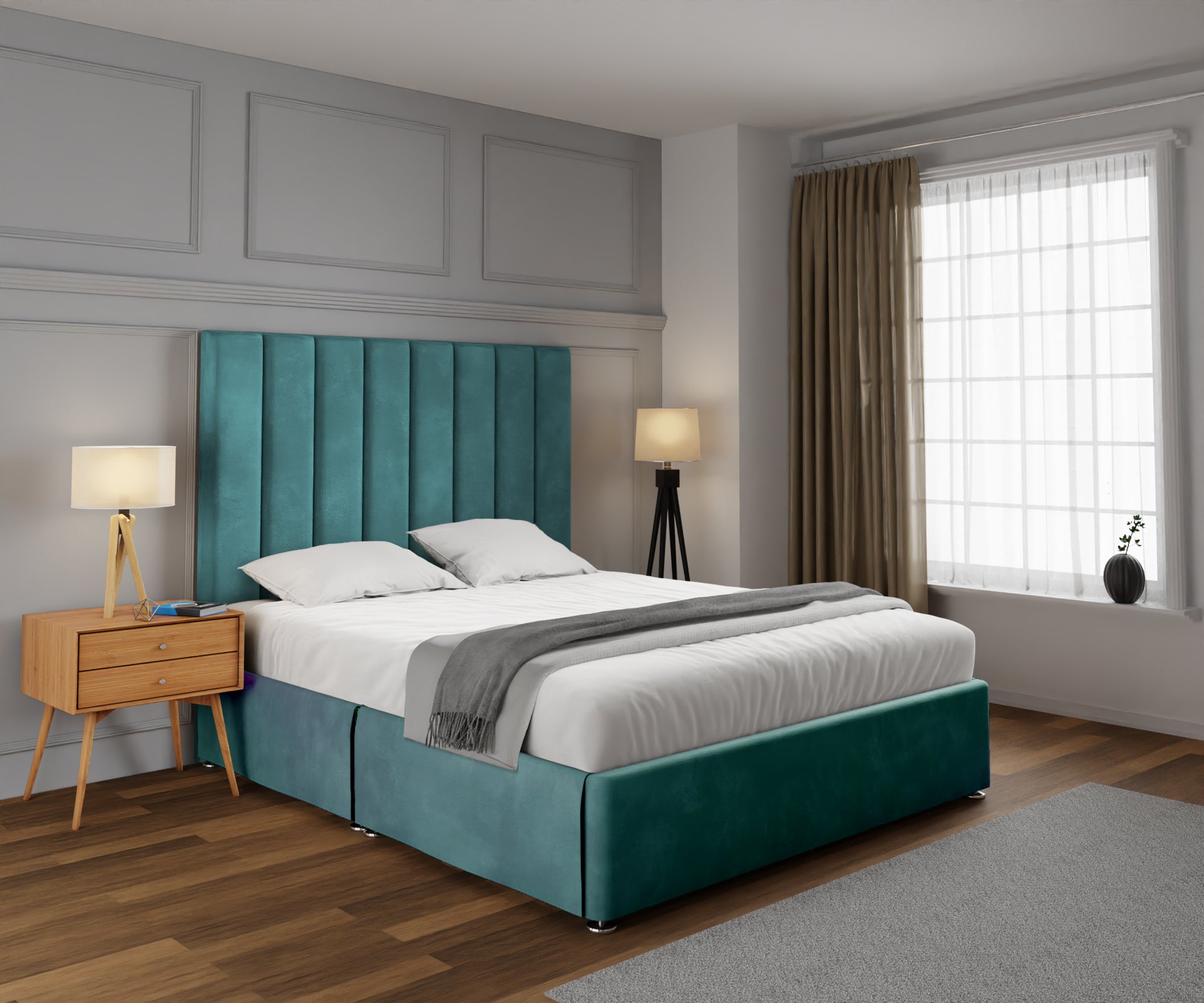 Amelia Petite Line Open Storage Divan Bed Set