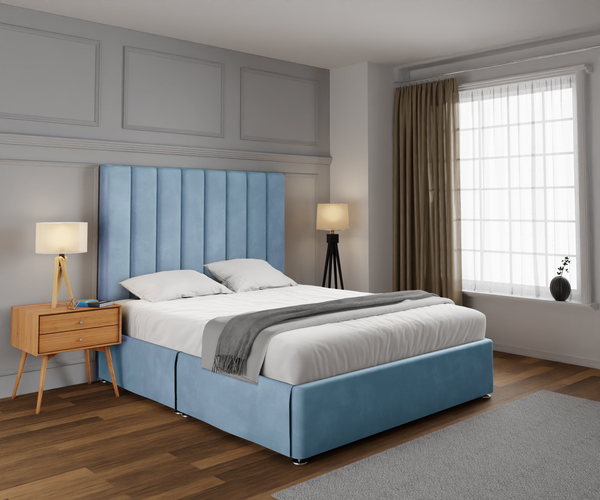 Amelia Petite Line Open Storage Divan Bed Set