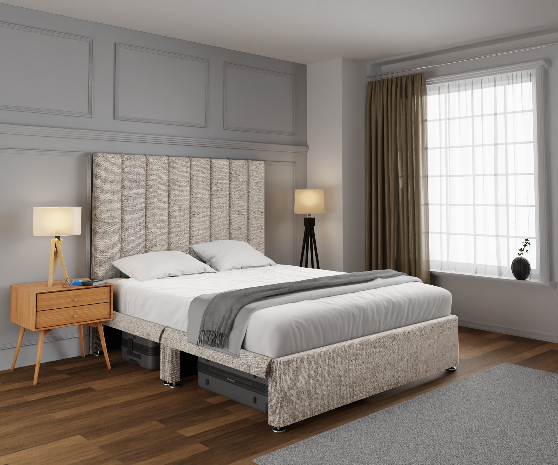 Amelia Petite Line Open Storage Divan Bed Set