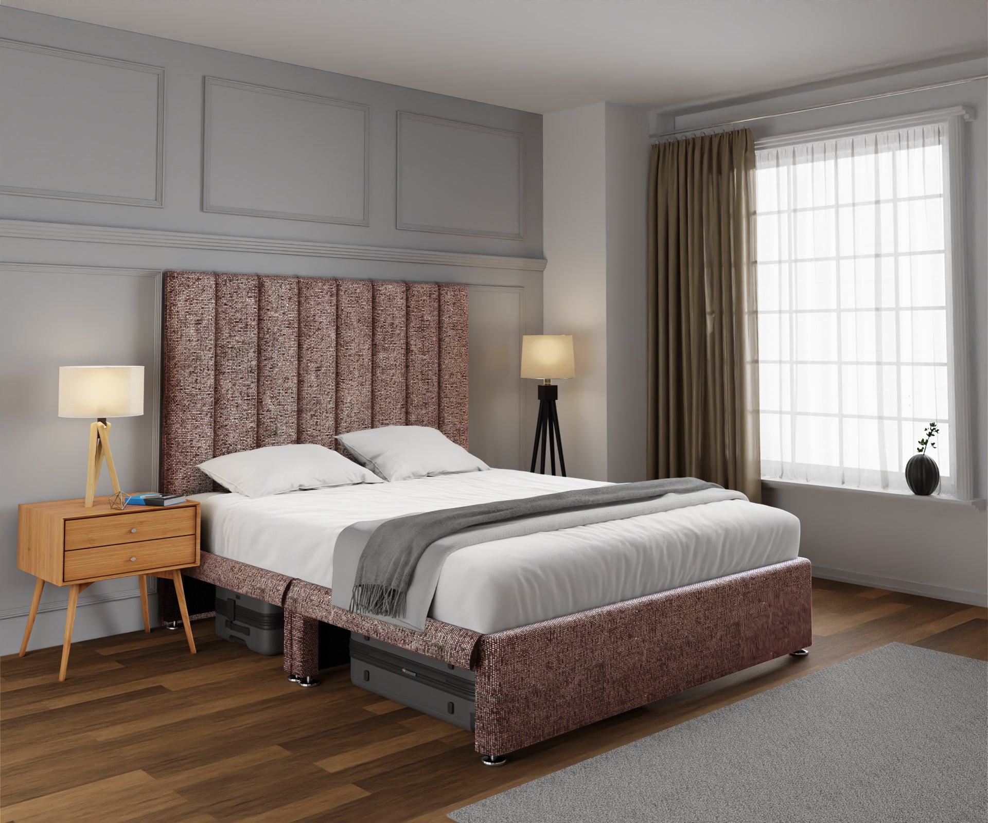 Amelia Petite Line Open Storage Divan Bed Set