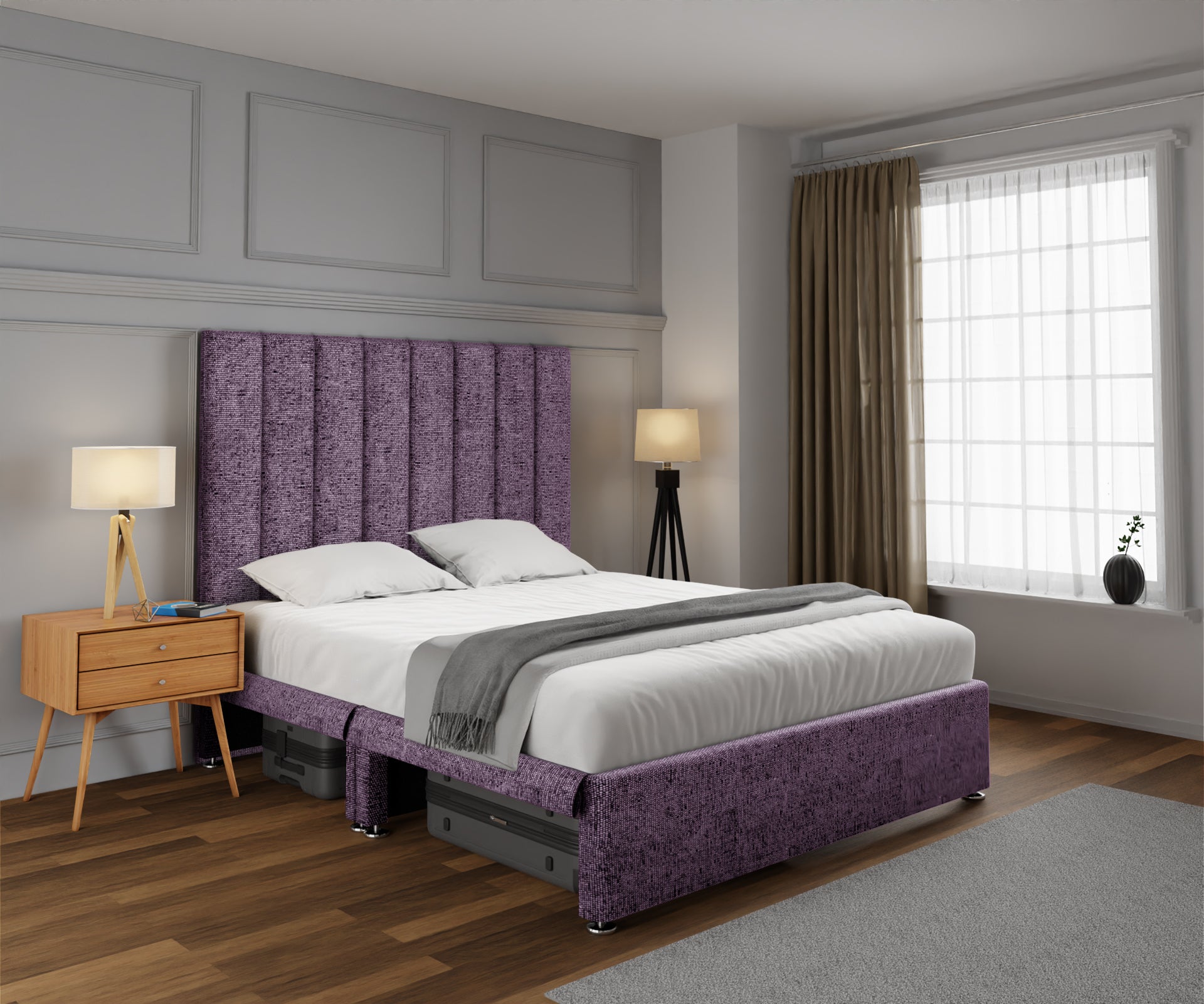 Amelia Petite Line Open Storage Divan Bed Set