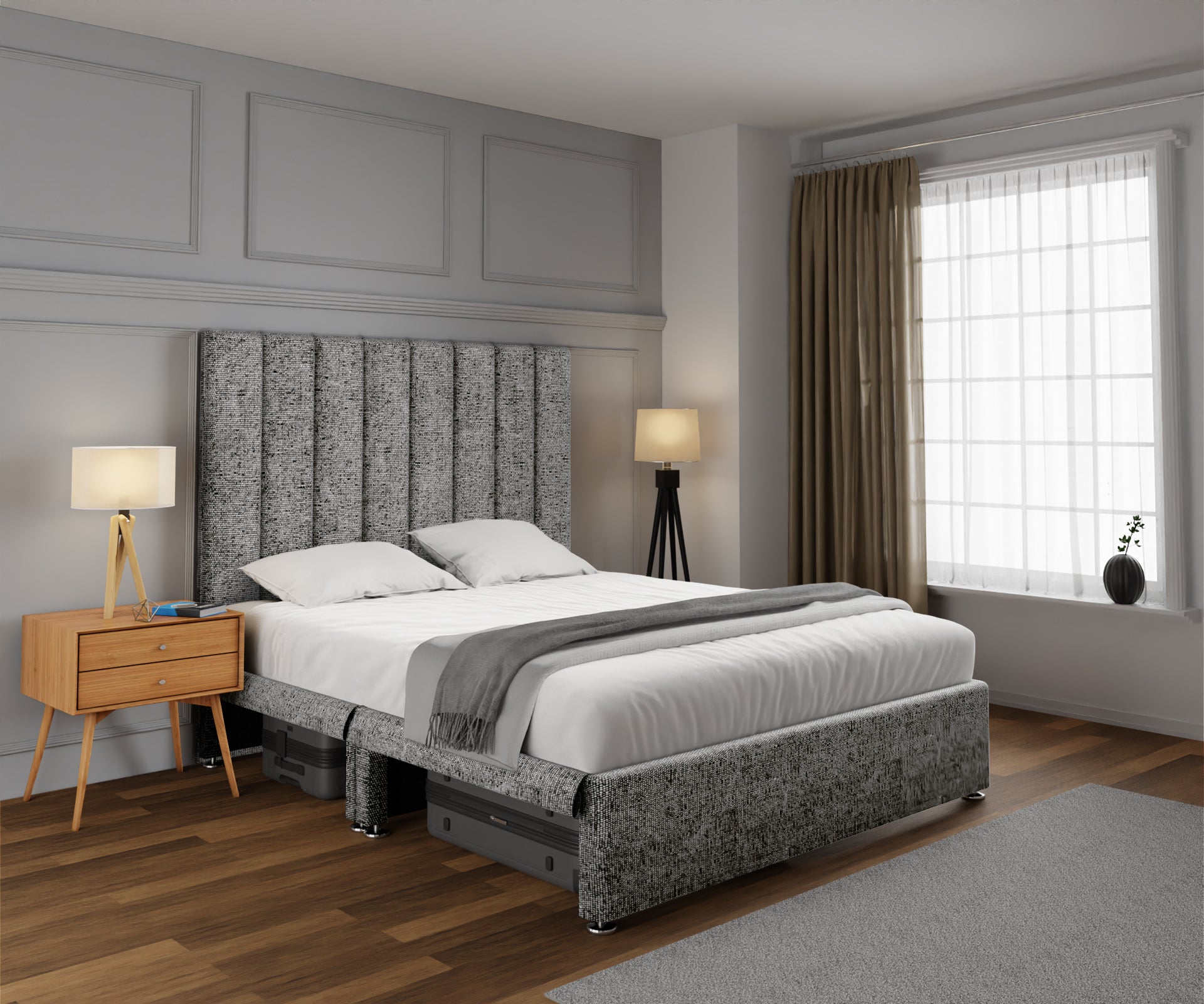Amelia Petite Line Open Storage Divan Bed Set