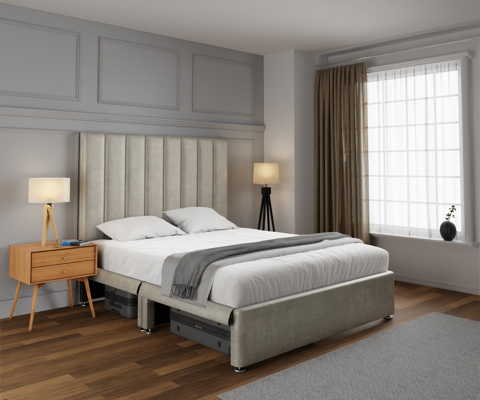 Amelia Petite Line Open Storage Divan Bed Set