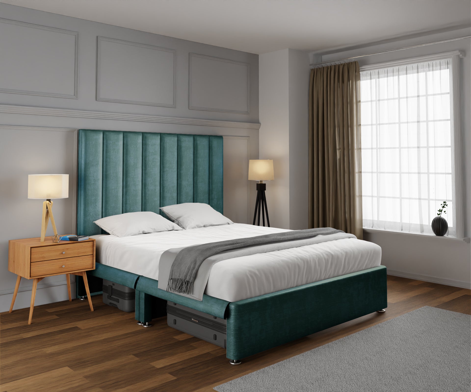 Amelia Petite Line Open Storage Divan Bed Set