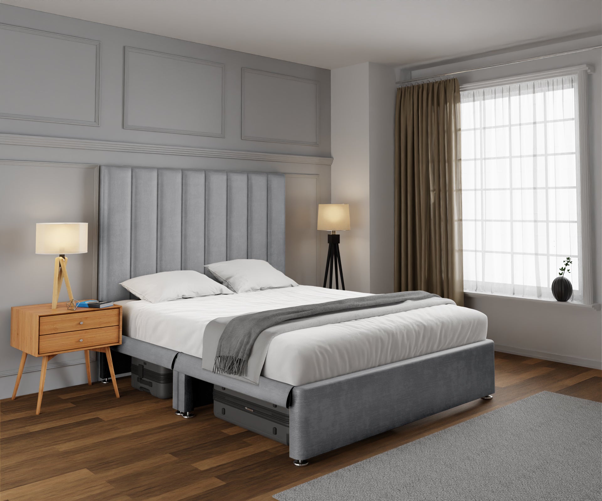 Amelia Petite Line Open Storage Divan Bed Set