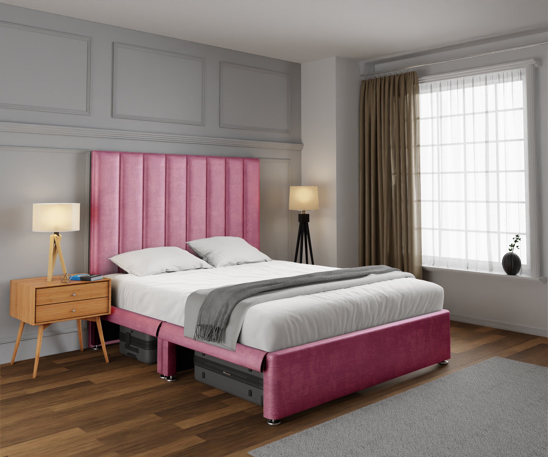Amelia Petite Line Open Storage Divan Bed Set