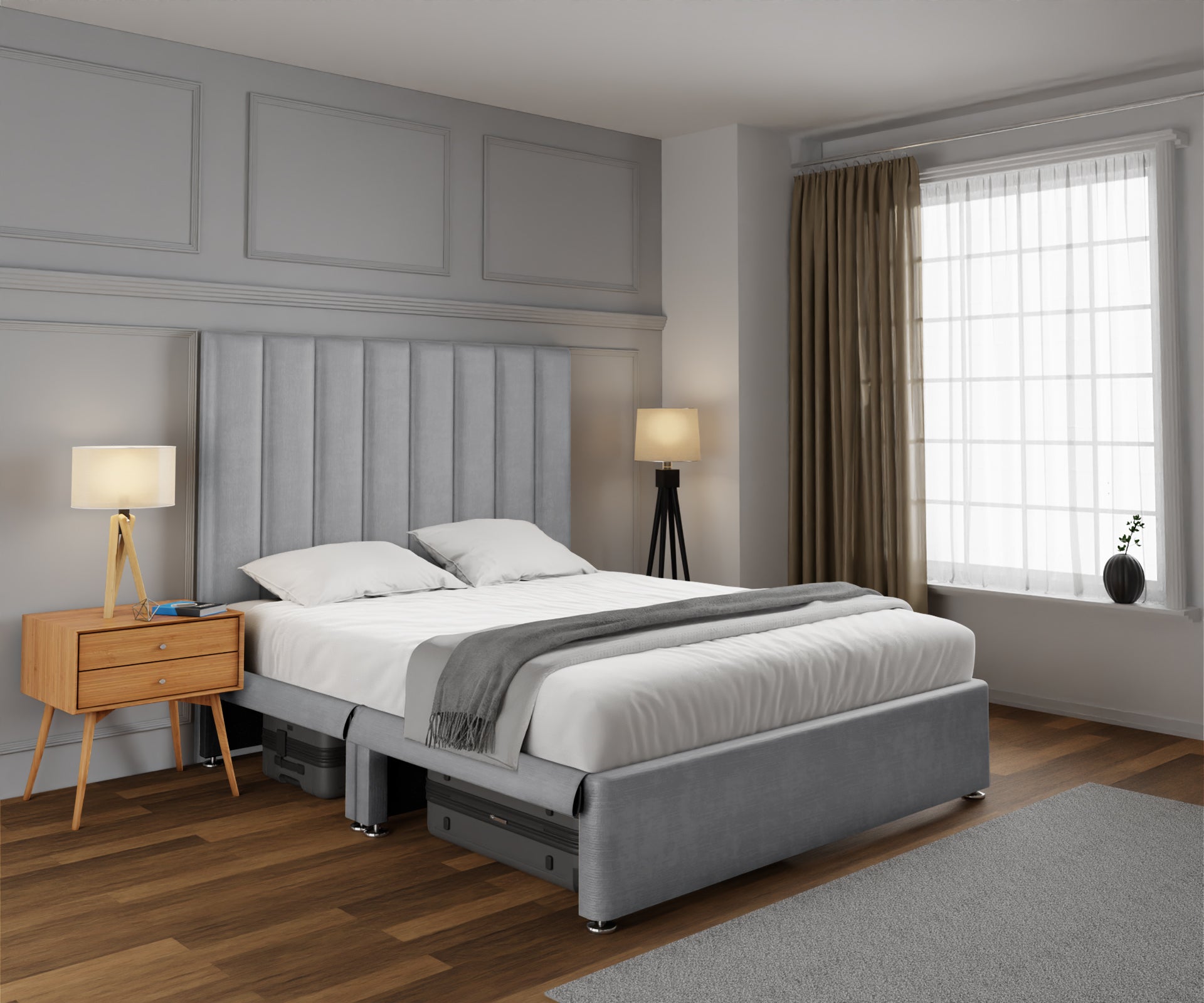 Amelia Petite Line Open Storage Divan Bed Set
