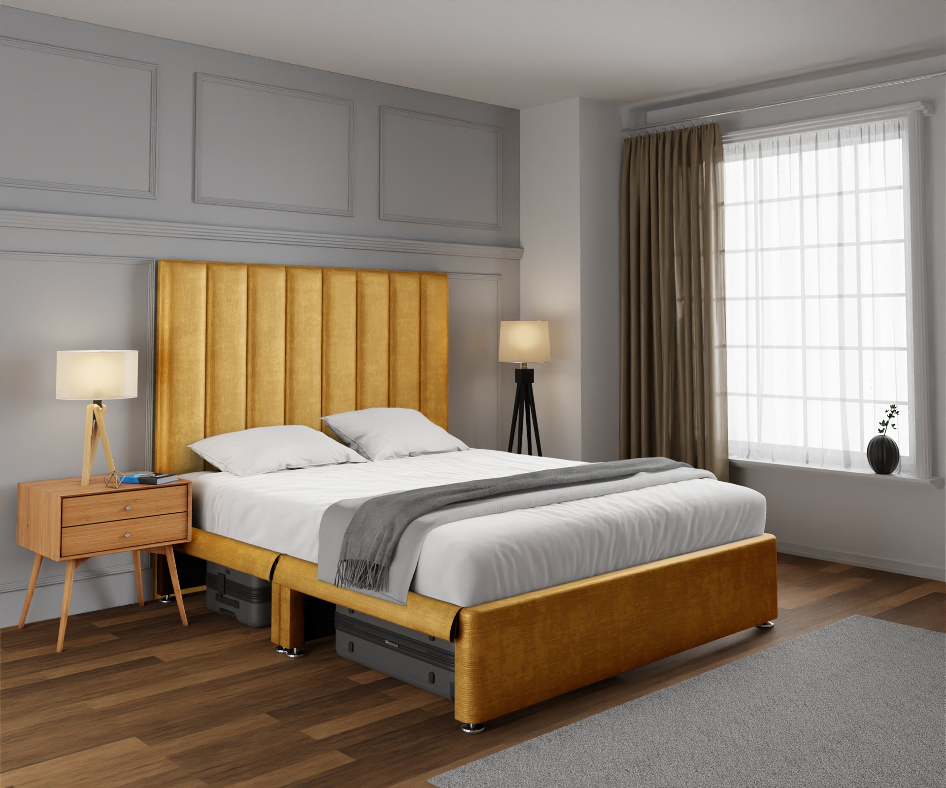 Amelia Petite Line Open Storage Divan Bed Set