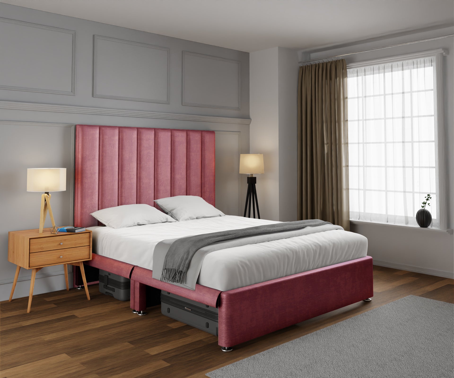 Amelia Petite Line Open Storage Divan Bed Set