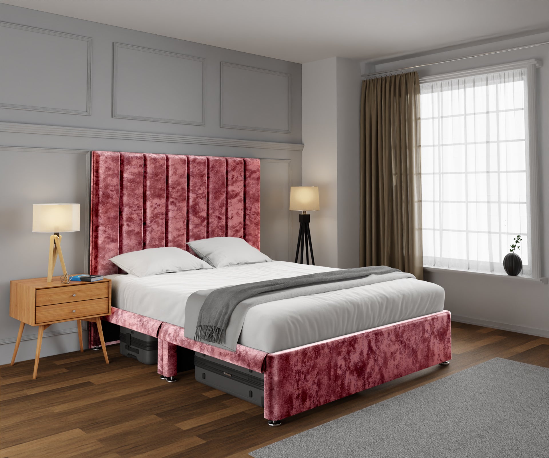 Amelia Petite Line Open Storage Divan Bed Set