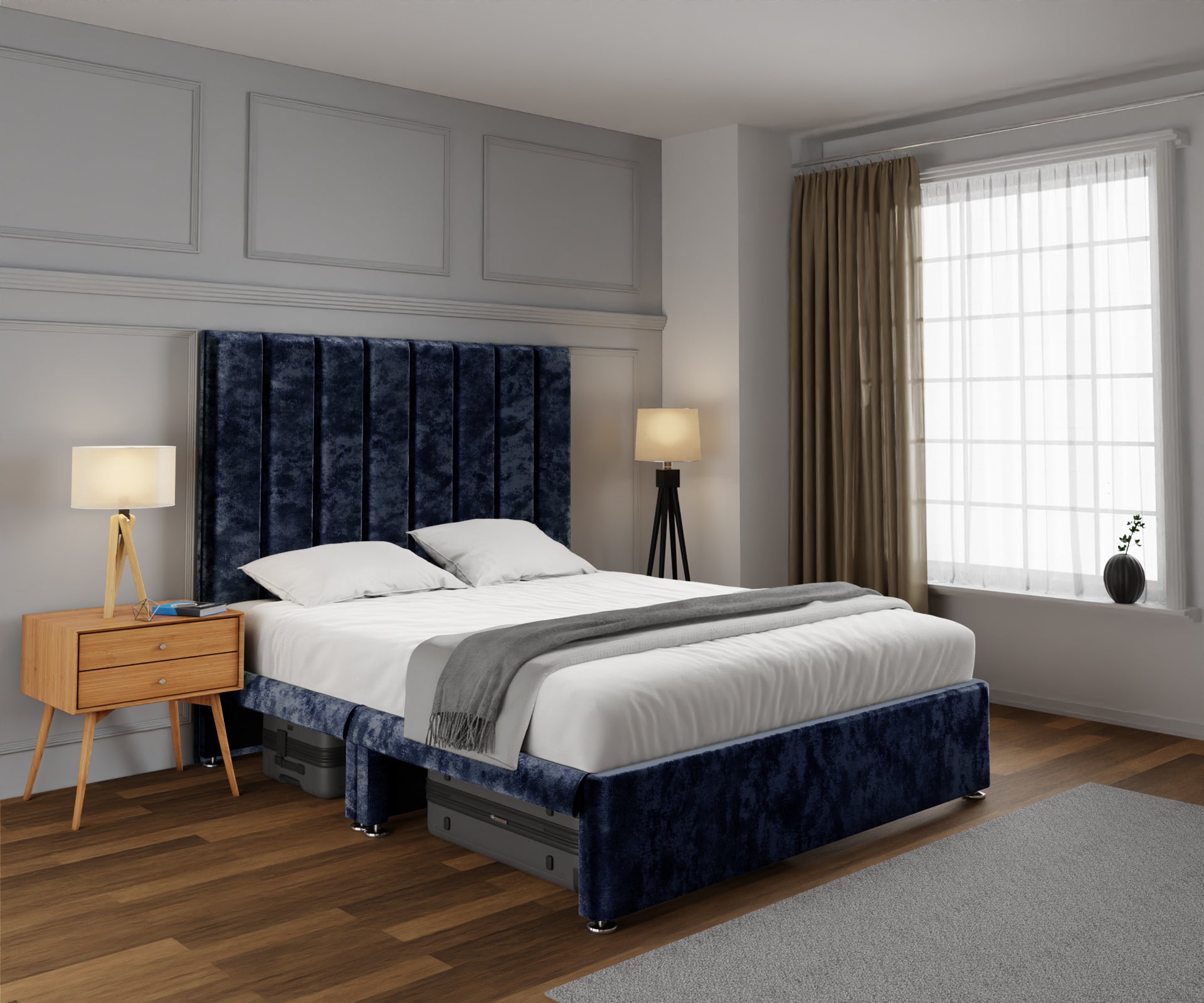 Amelia Petite Line Open Storage Divan Bed Set