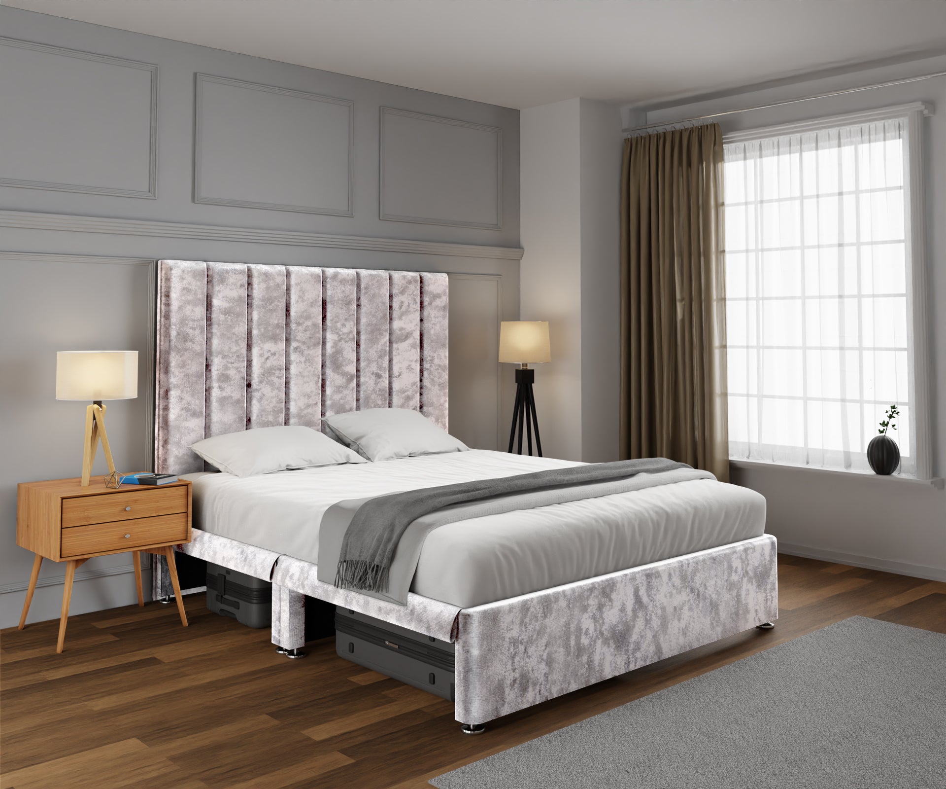 Amelia Petite Line Open Storage Divan Bed Set