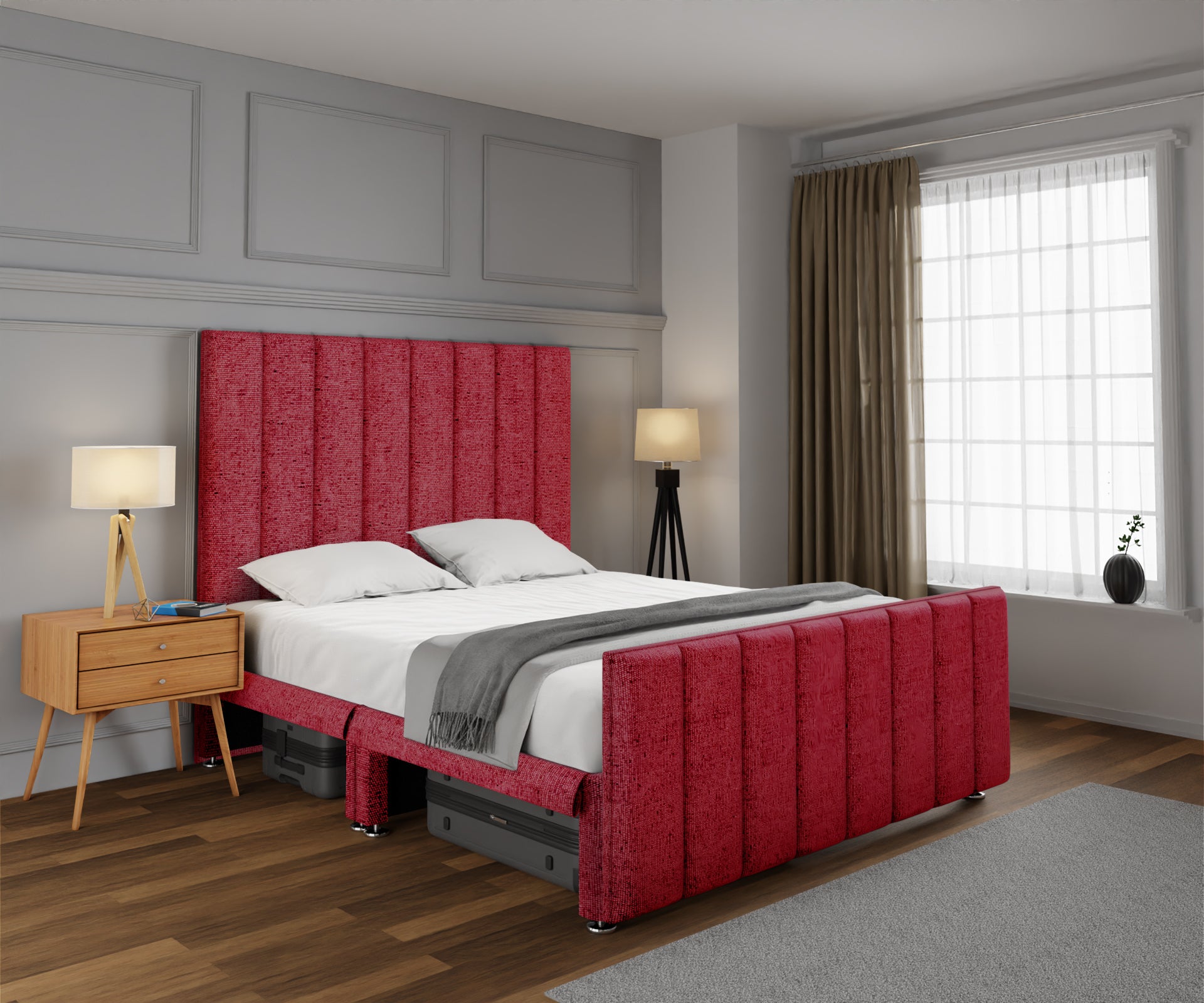 Amelia Petite Line Open Storage Bed Set With Footboard