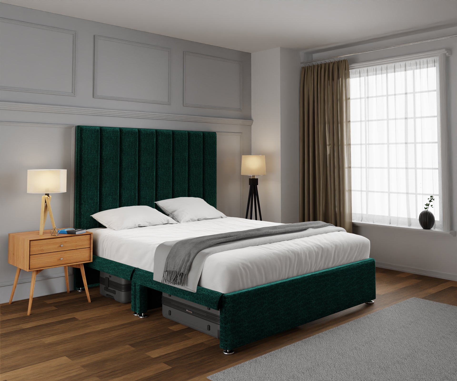 Amelia Petite Line Open Storage Divan Bed Set