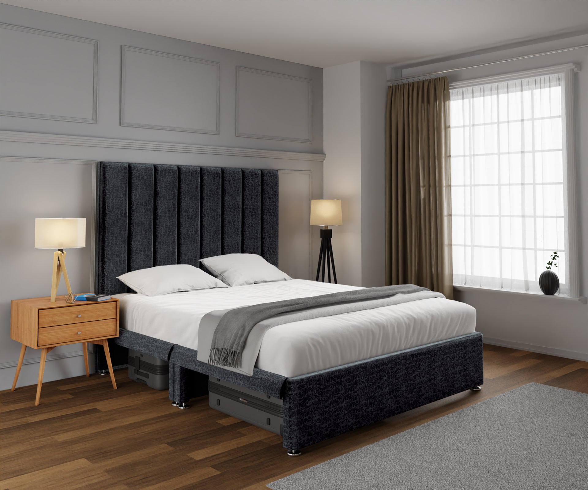 Amelia Petite Line Open Storage Divan Bed Set