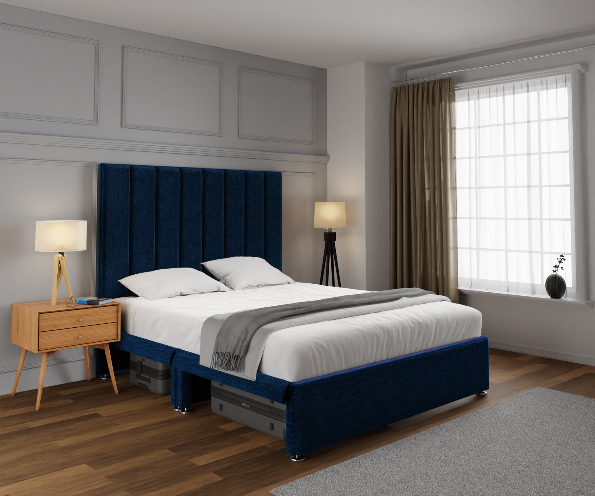 Amelia Petite Line Open Storage Divan Bed Set