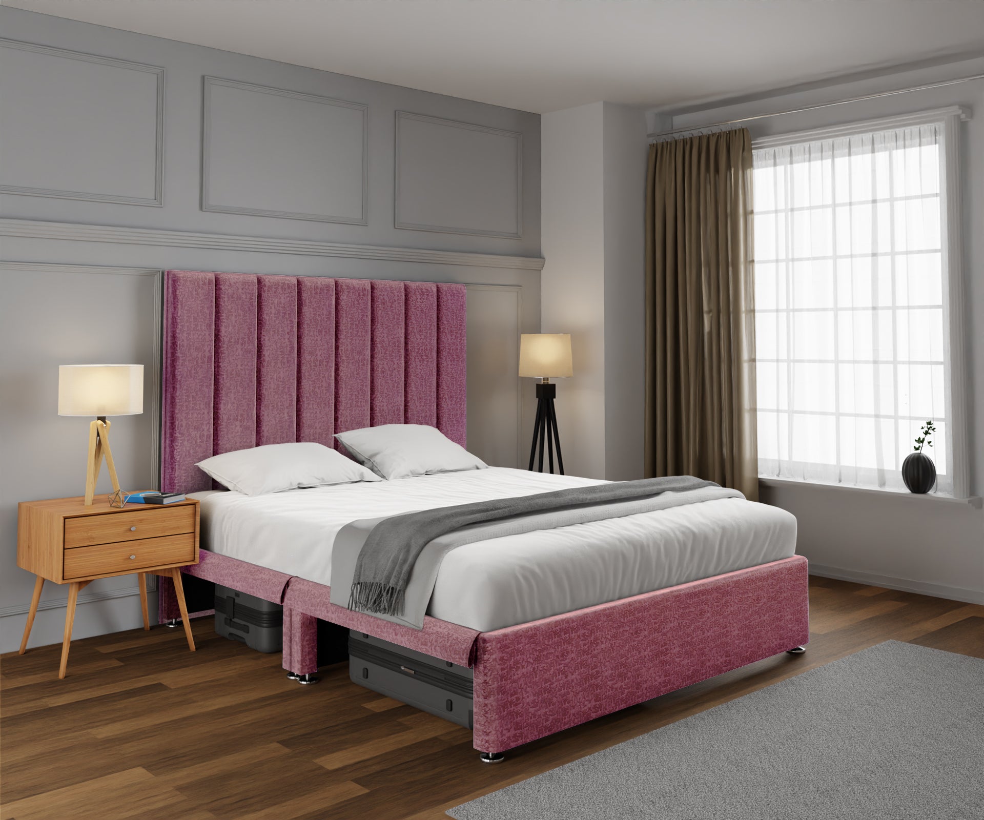Amelia Petite Line Open Storage Divan Bed Set