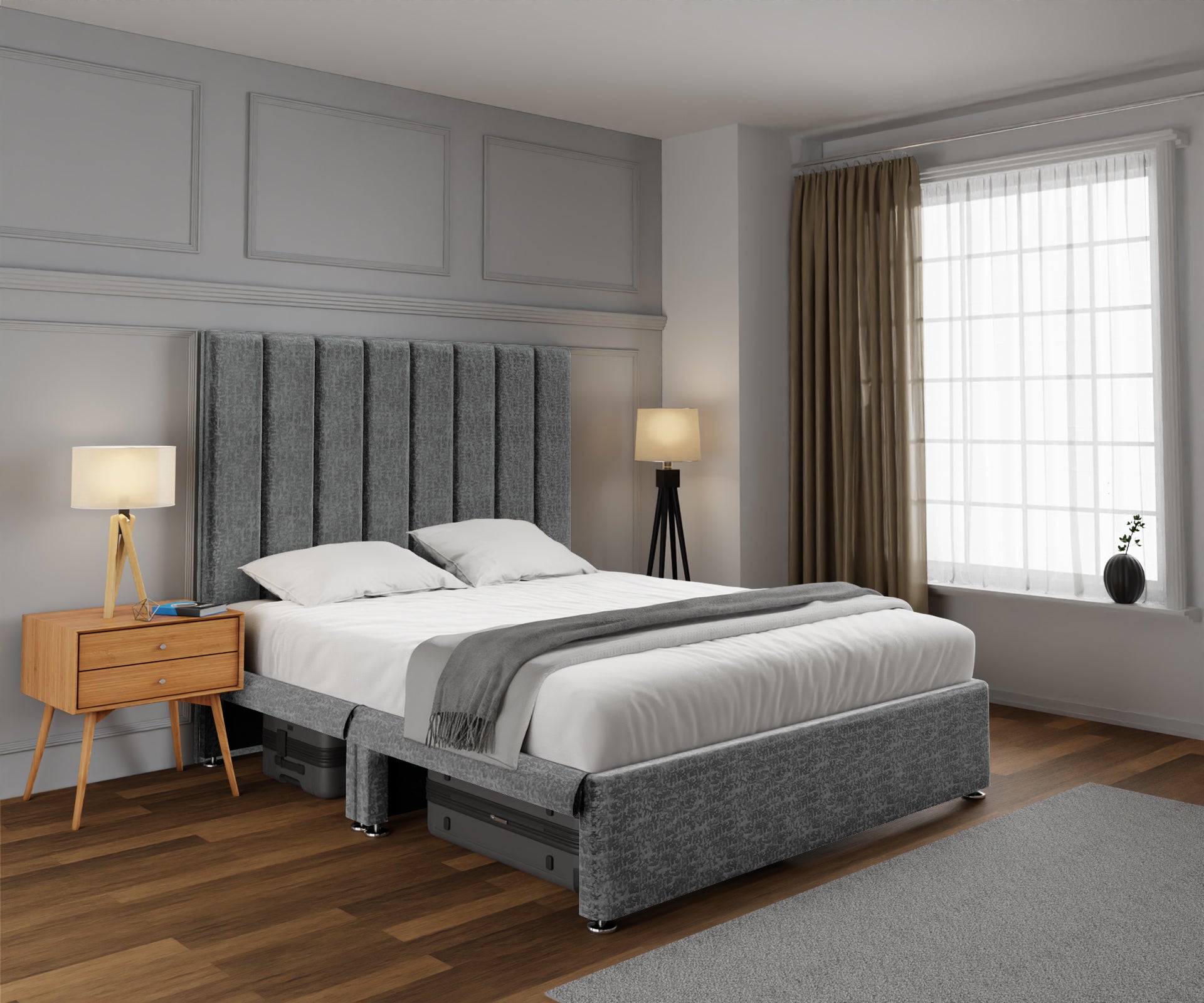 Amelia Petite Line Open Storage Divan Bed Set