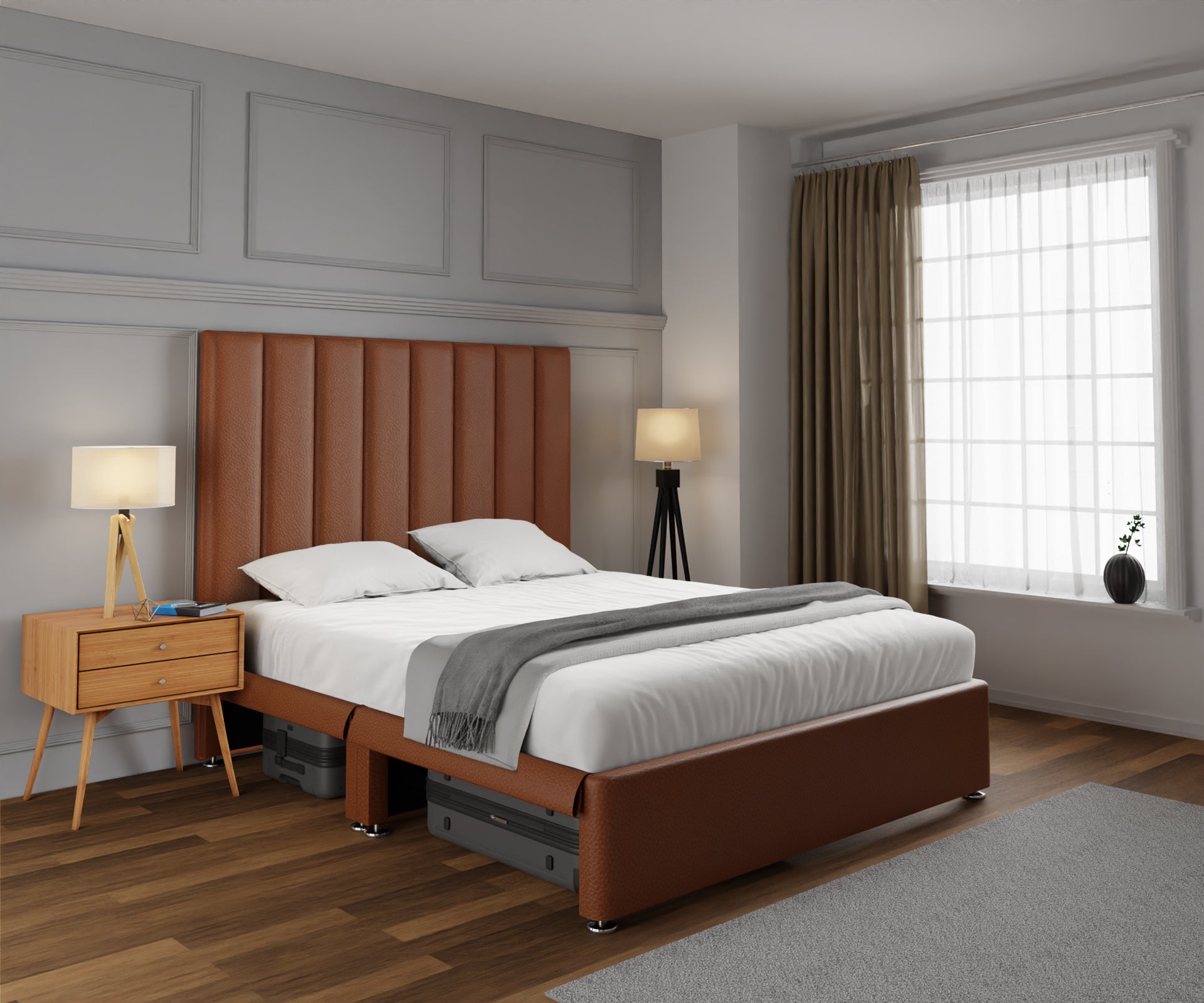 Amelia Petite Line Open Storage Divan Bed Set