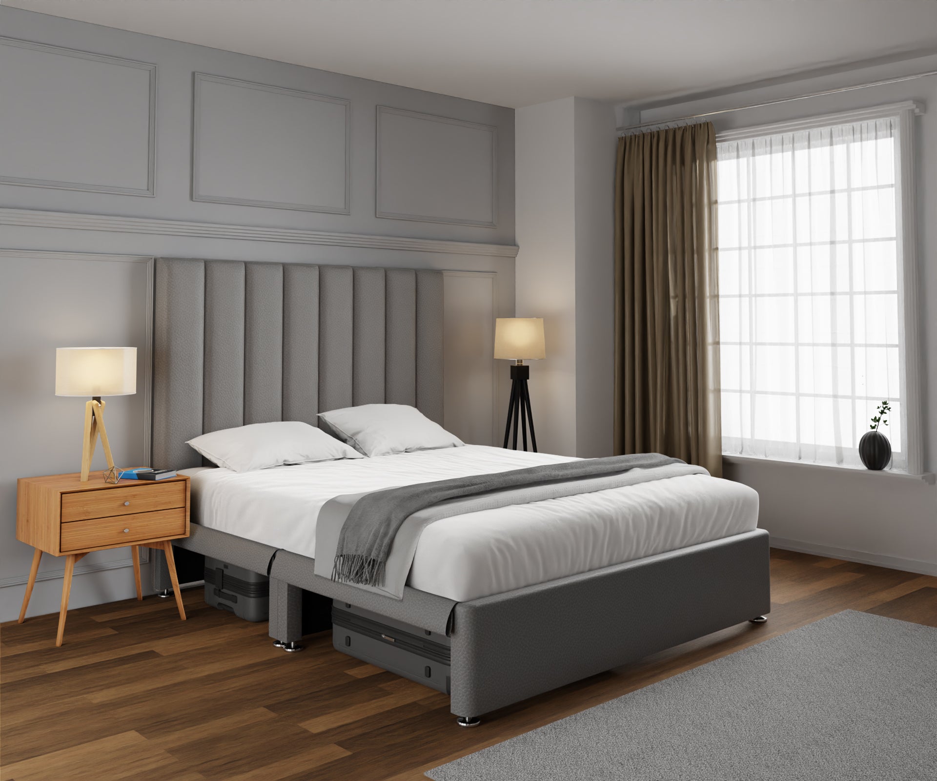 Amelia Petite Line Open Storage Divan Bed Set