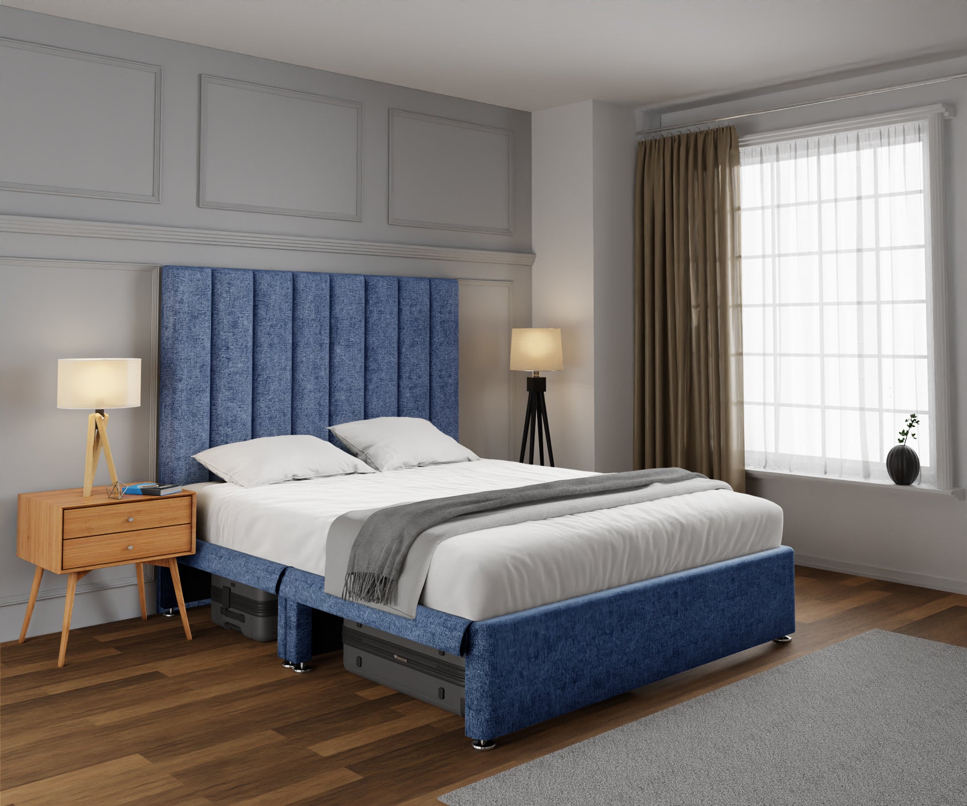 Amelia Petite Line Open Storage Divan Bed Set