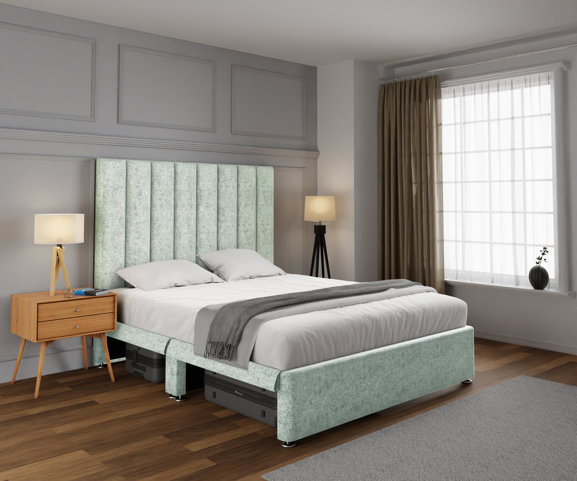 Amelia Petite Line Open Storage Divan Bed Set