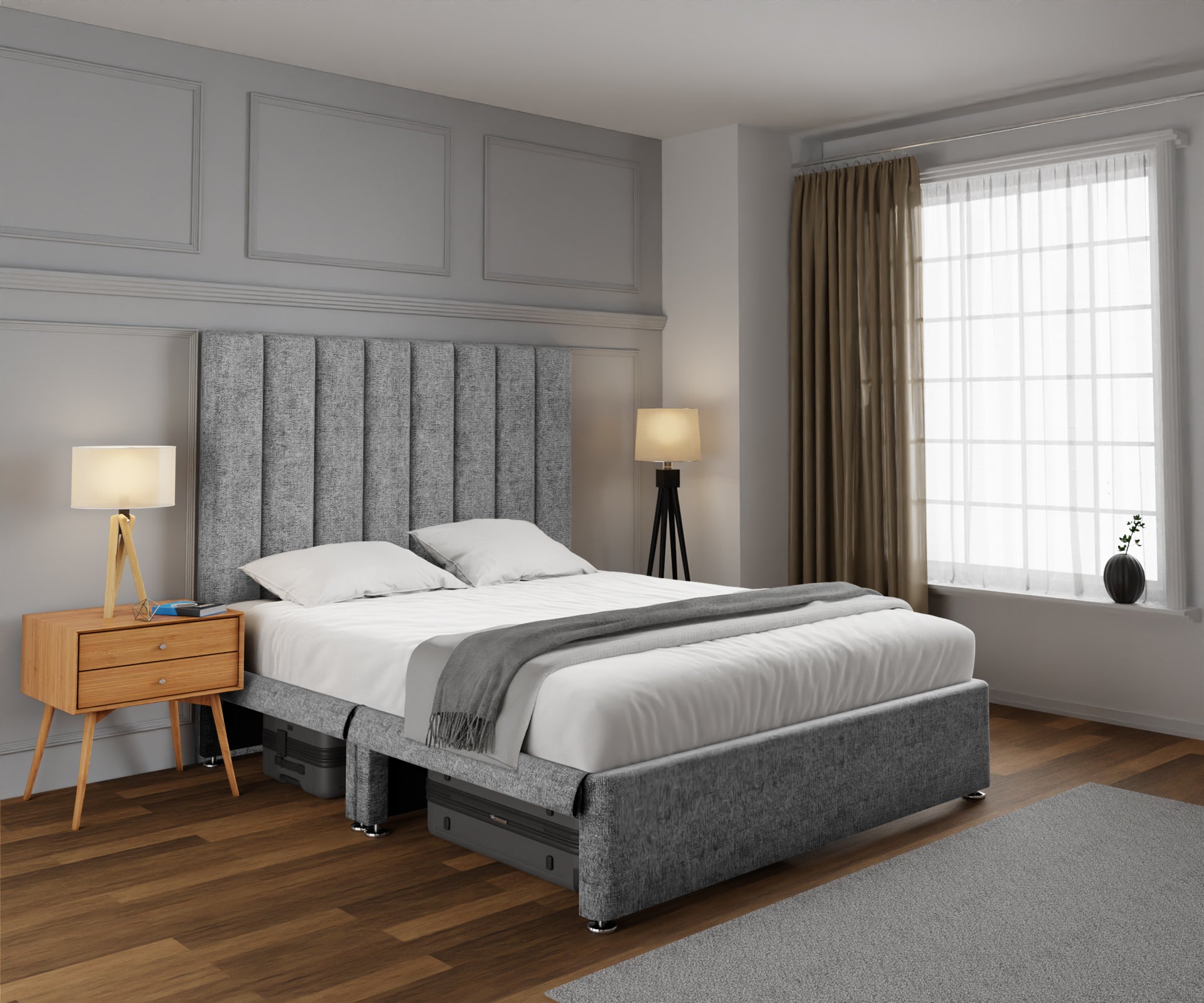 Amelia Petite Line Open Storage Divan Bed Set