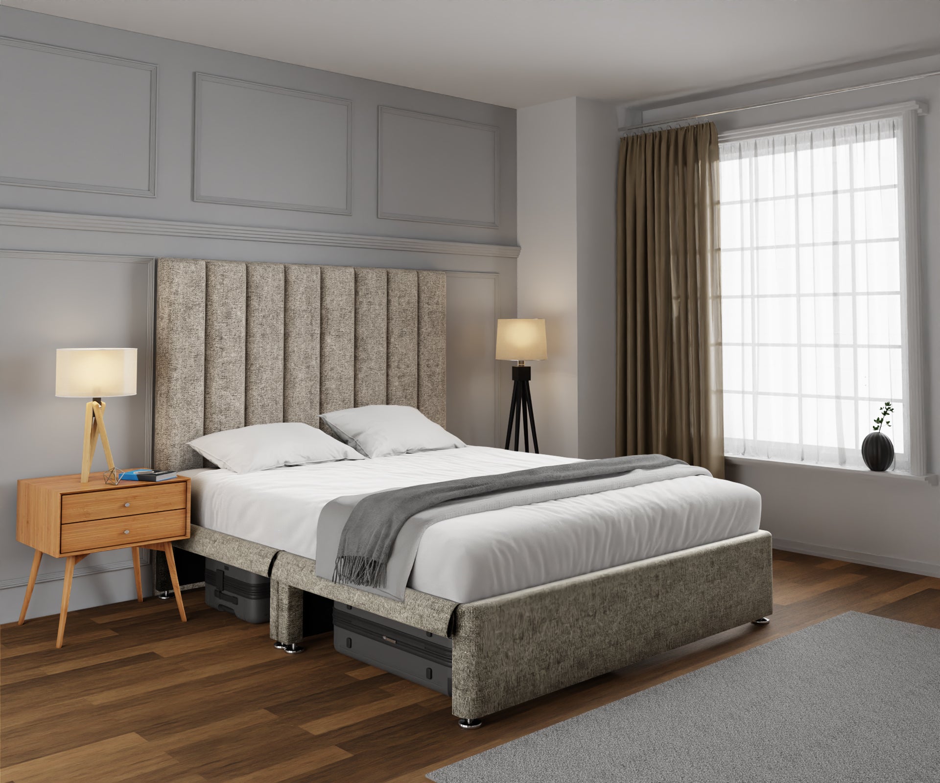 Amelia Petite Line Open Storage Divan Bed Set