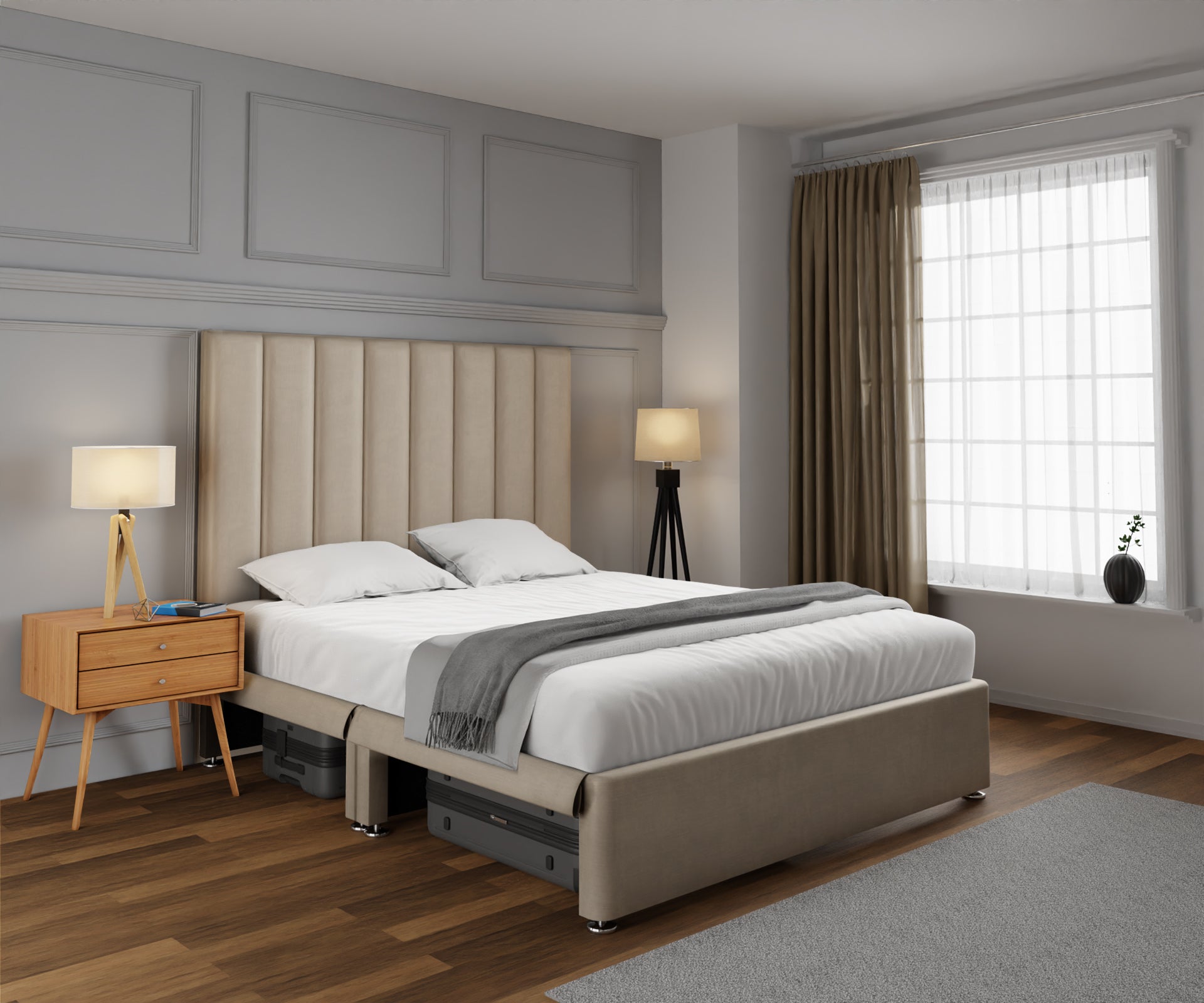 Amelia Petite Line Open Storage Divan Bed Set