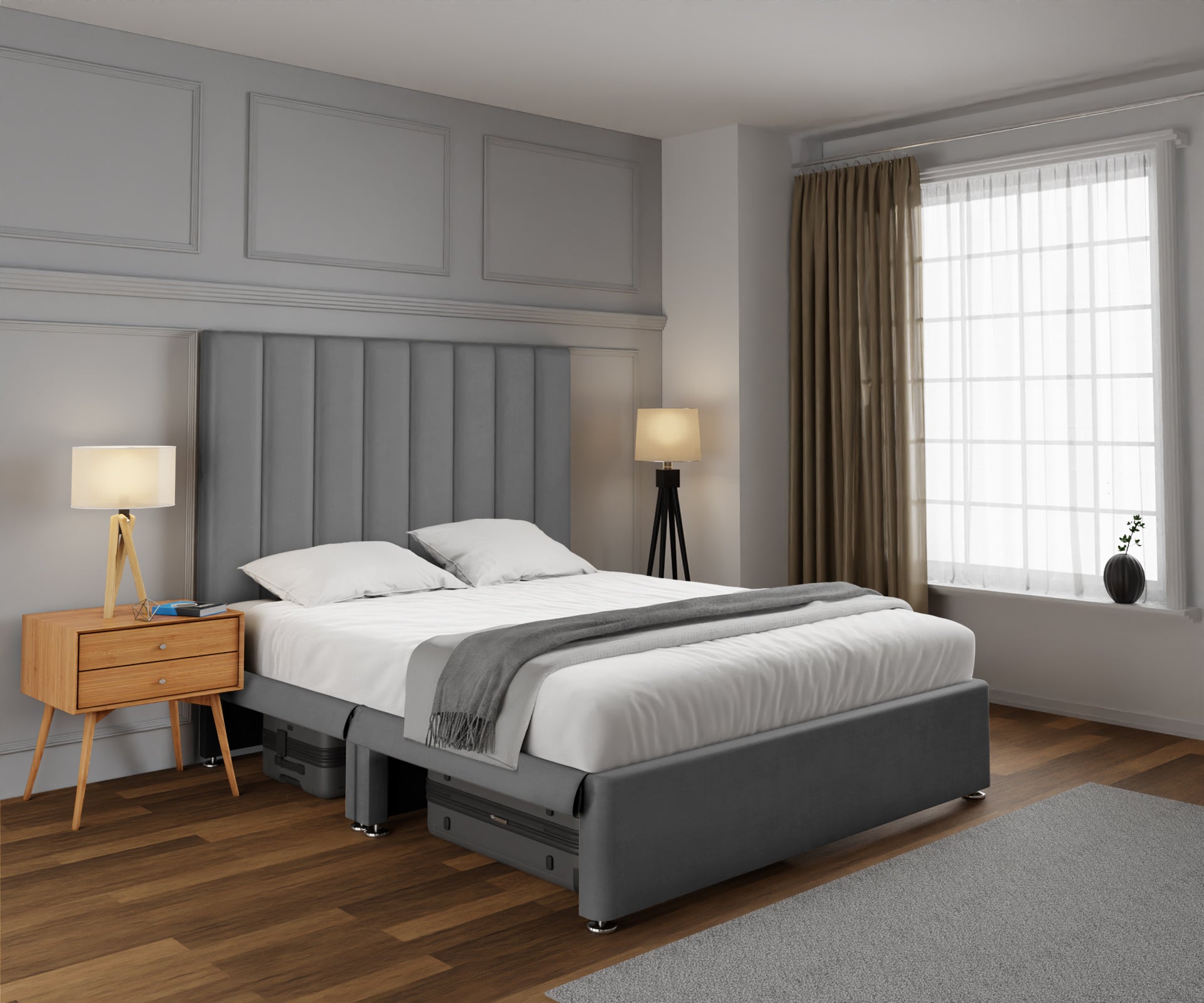 Amelia Petite Line Open Storage Divan Bed Set