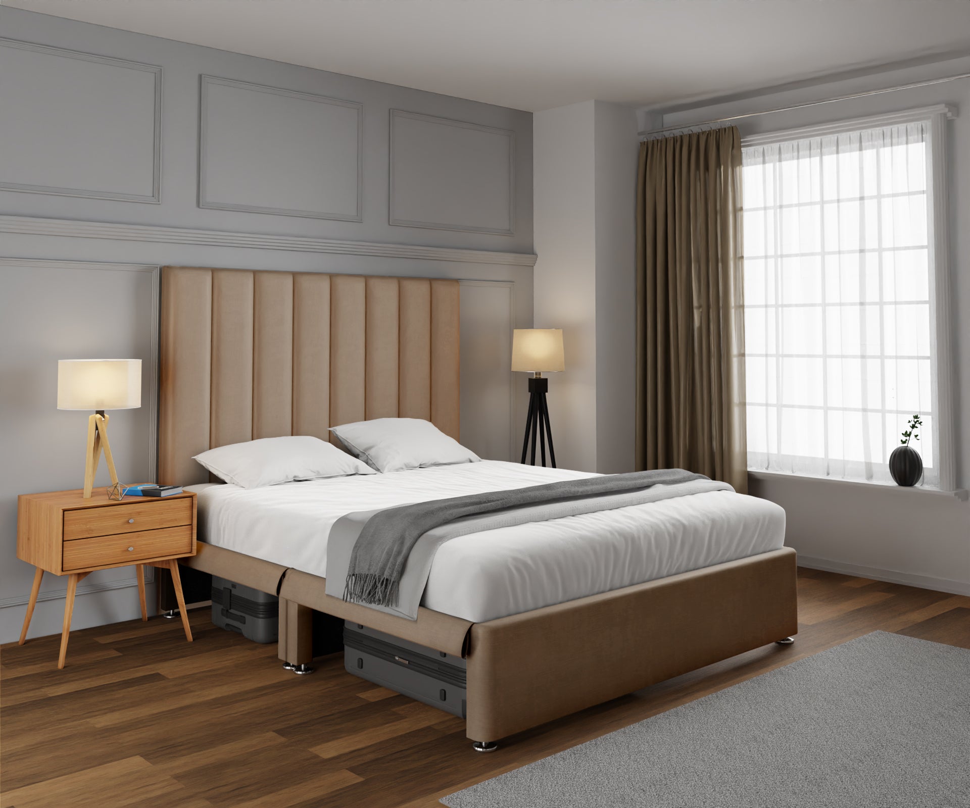 Amelia Petite Line Open Storage Divan Bed Set