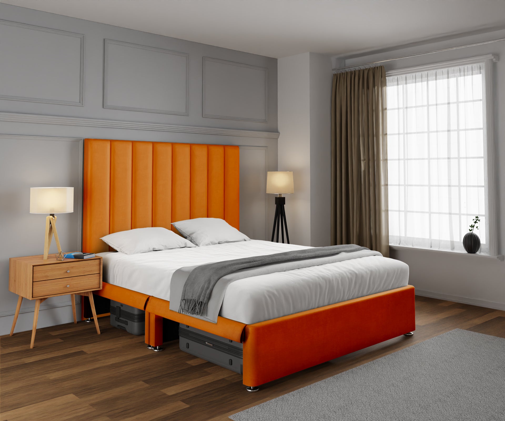 Amelia Petite Line Open Storage Divan Bed Set