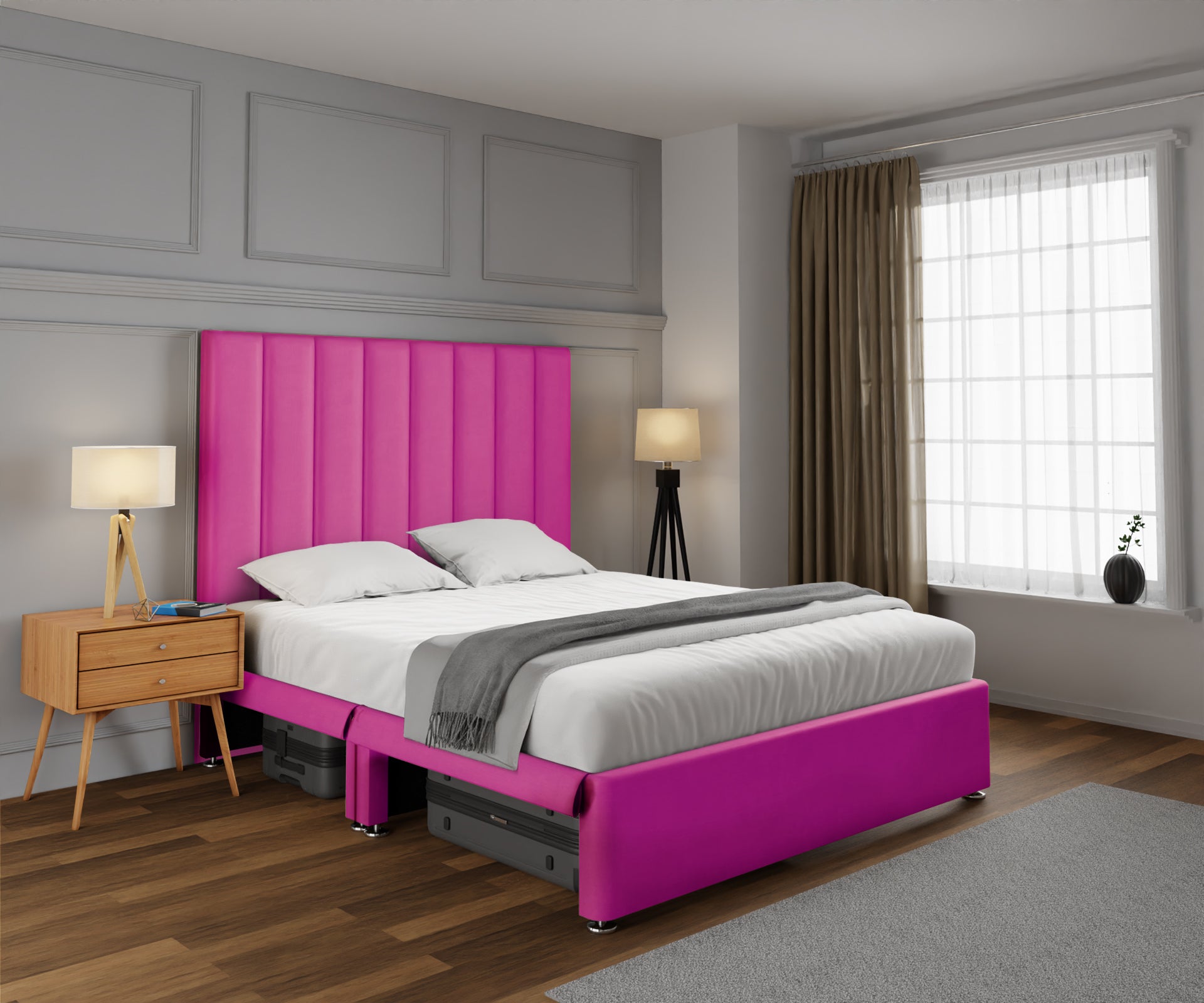 Amelia Petite Line Open Storage Divan Bed Set