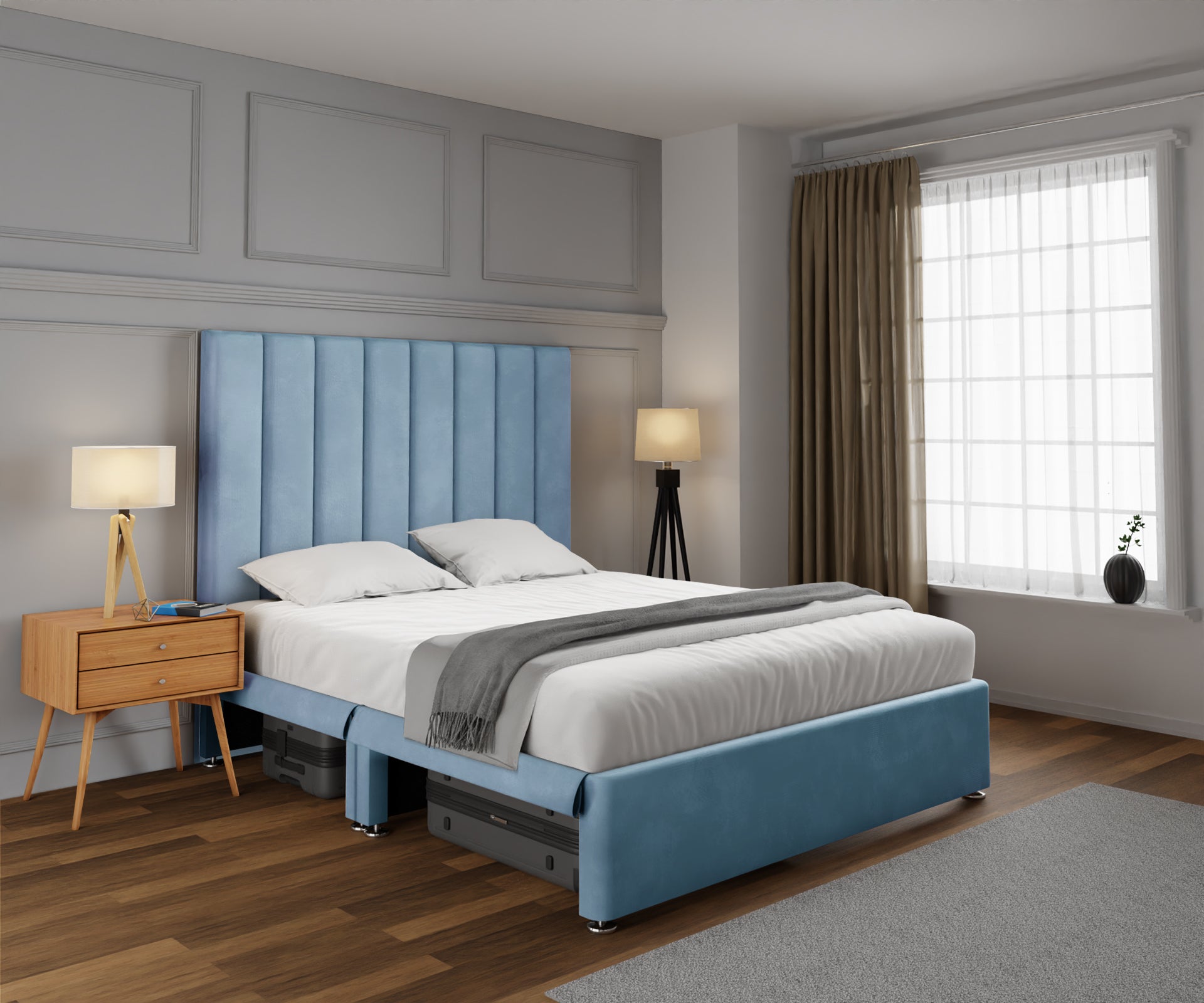 Amelia Petite Line Open Storage Divan Bed Set