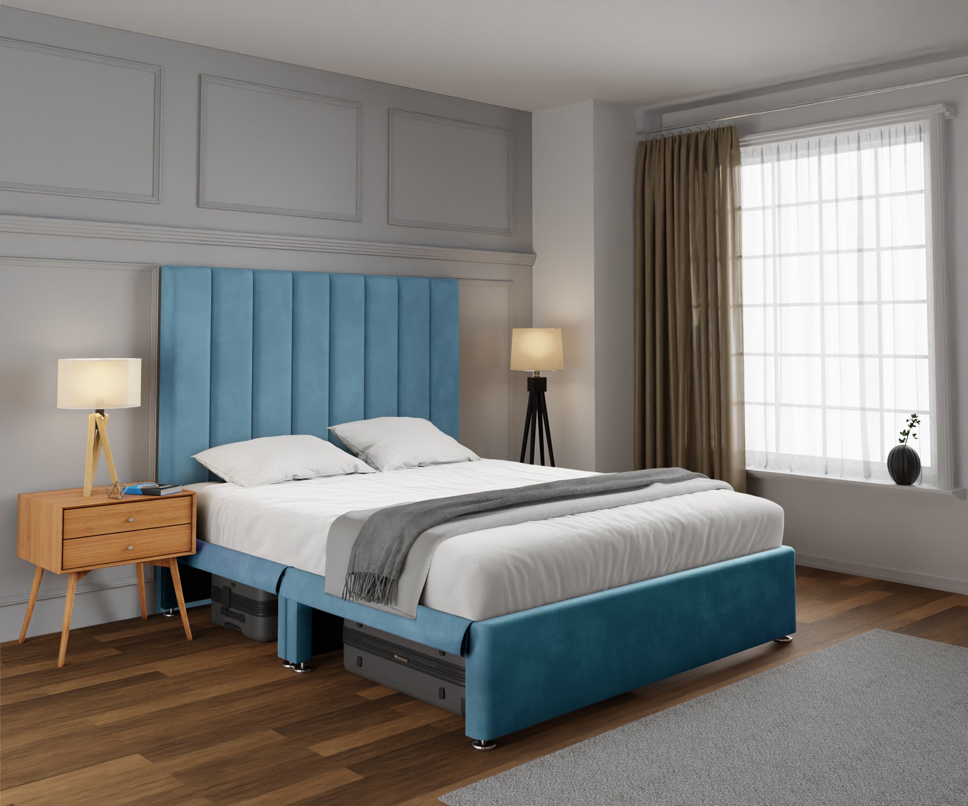 Amelia Petite Line Open Storage Divan Bed Set