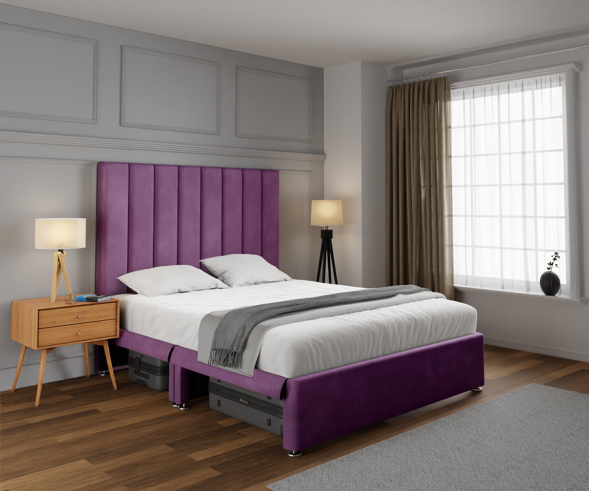 Amelia Petite Line Open Storage Divan Bed Set