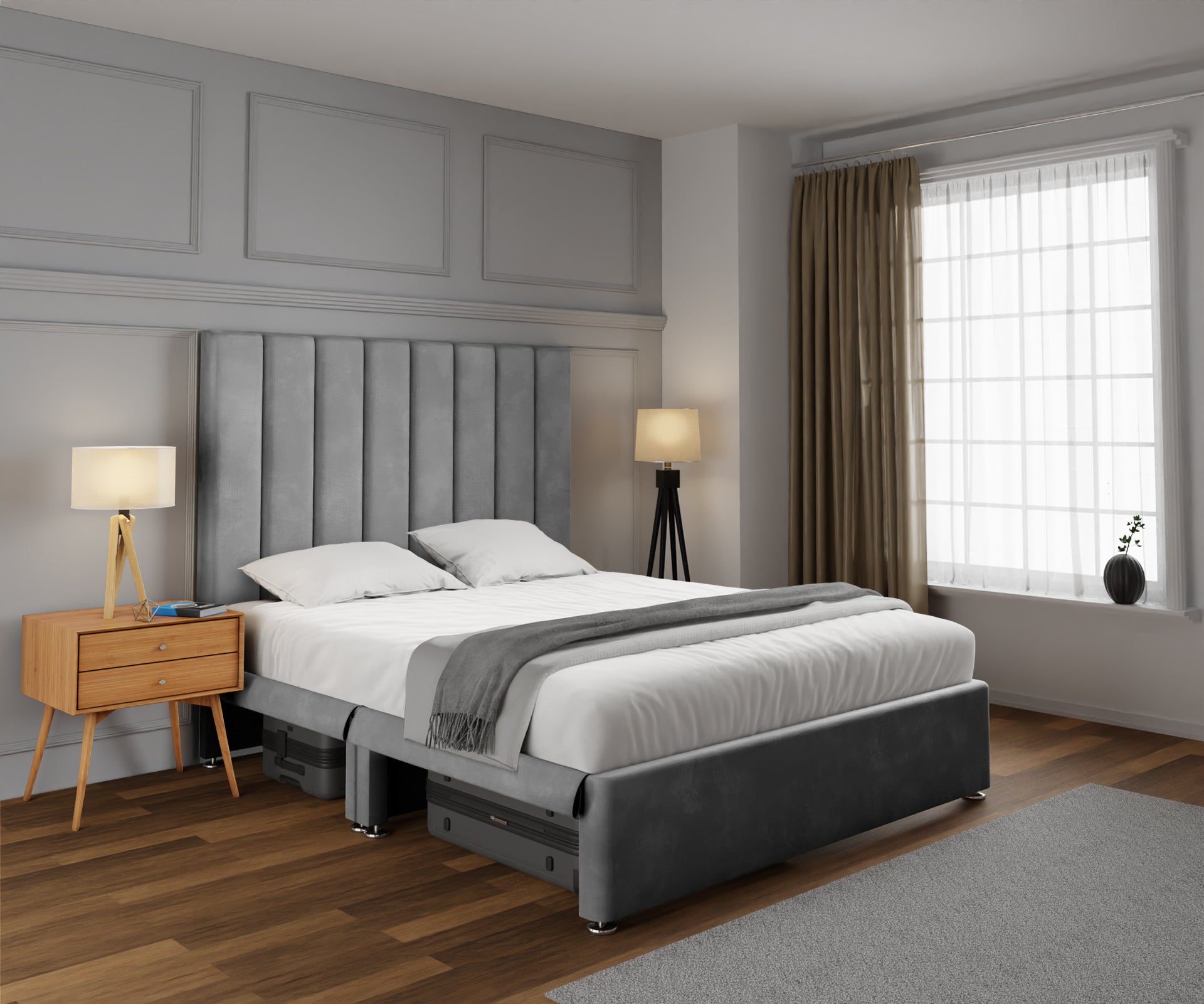 Amelia Petite Line Open Storage Divan Bed Set